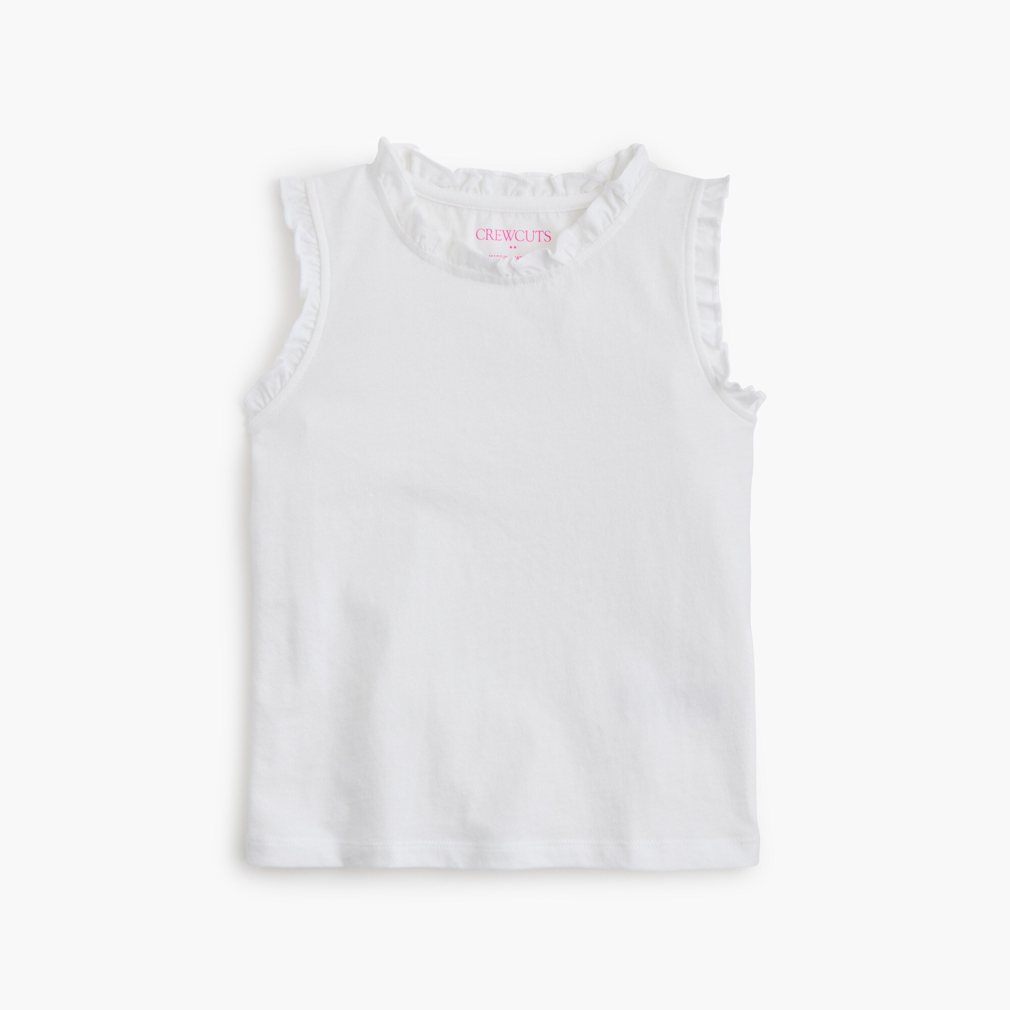 girls' jersey ruffle-trim tank top for girls