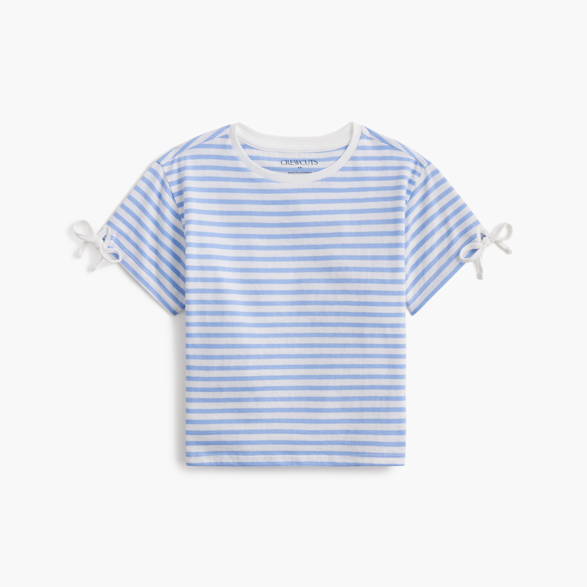 Girls' striped bow-sleeve tee