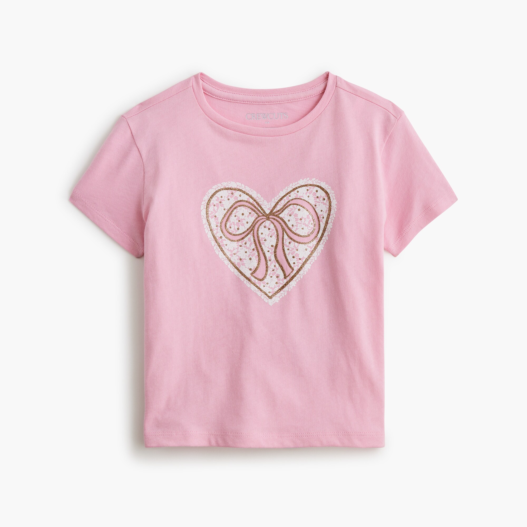 girls' lace heart and bow graphic tee for girls