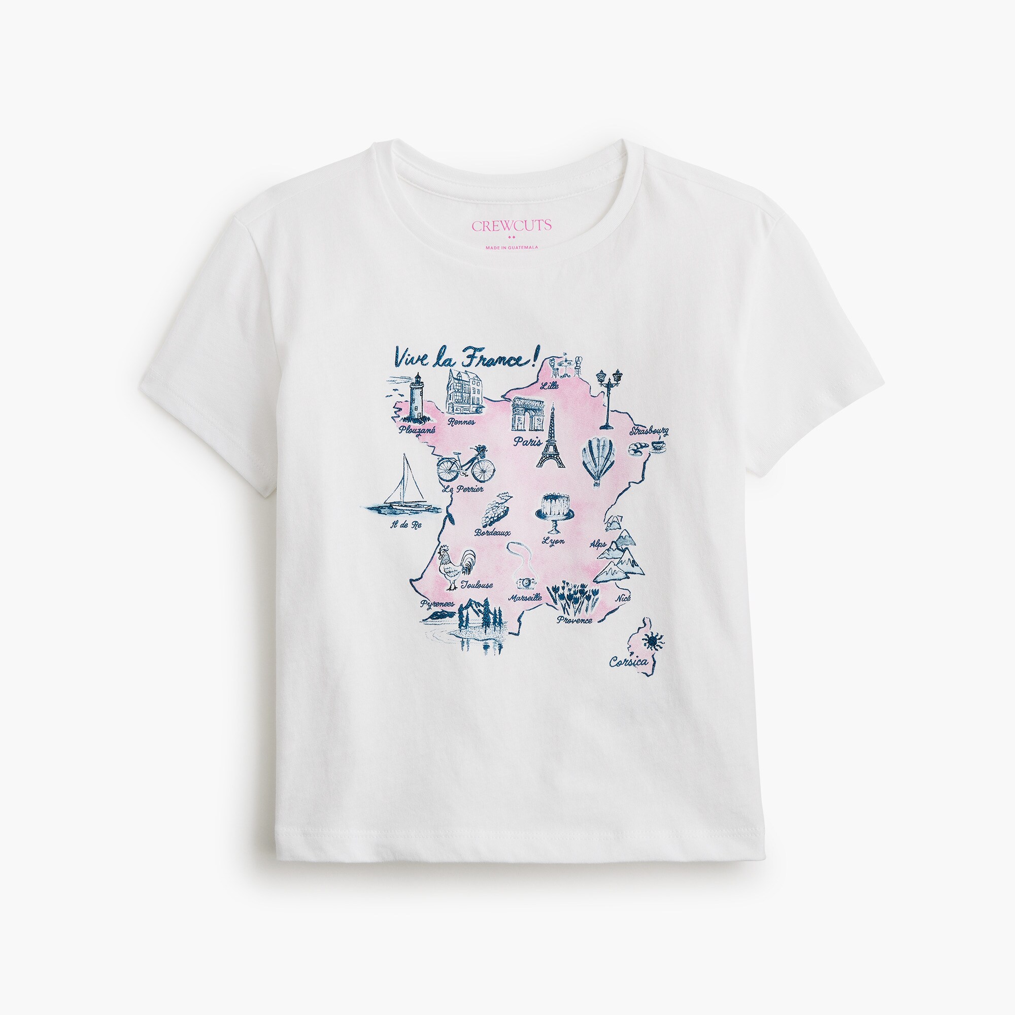 girls' map of france graphic tee for girls
