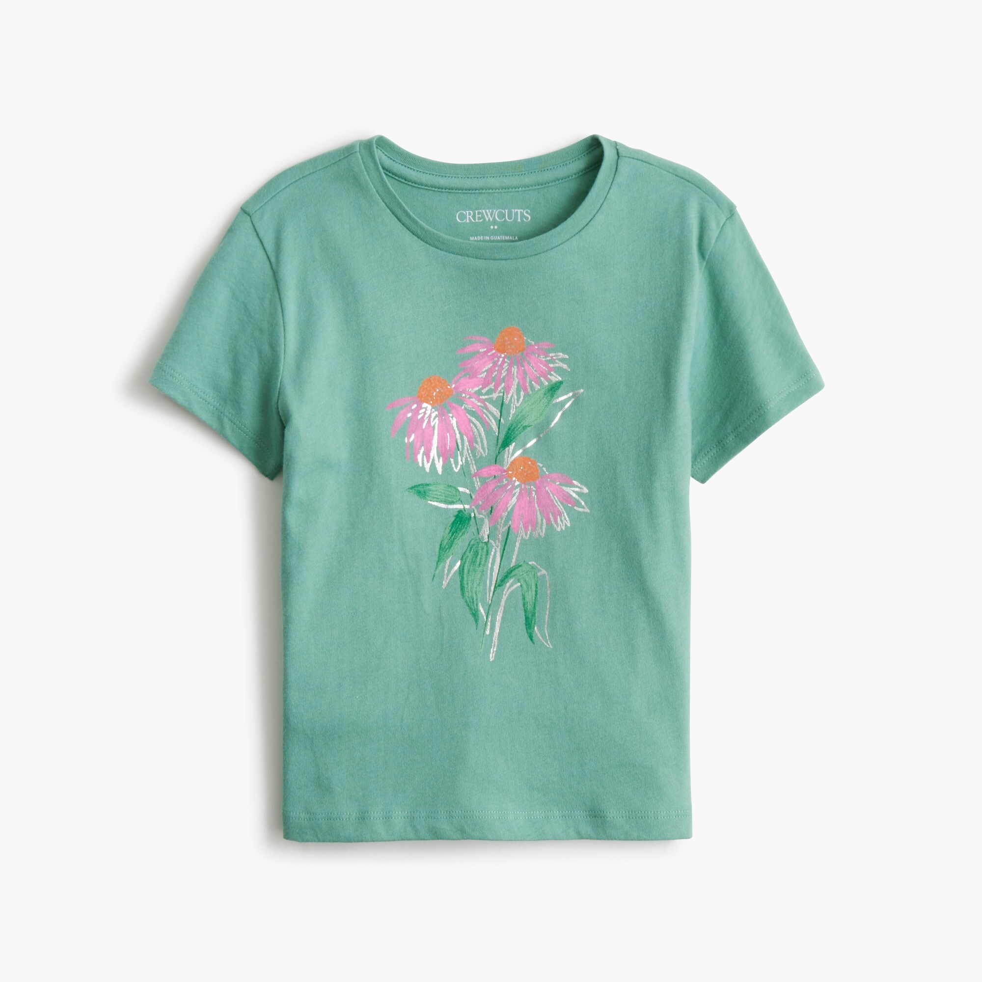 Girls' foil-flower graphic tee