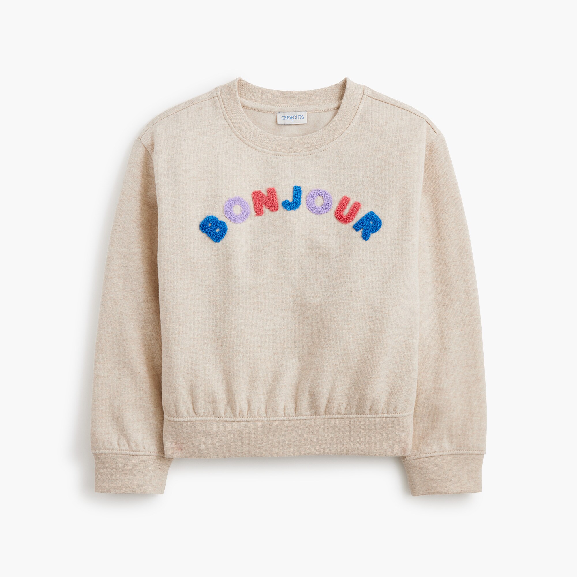 girls Girls' chenille "Bonjour" sweatshirt