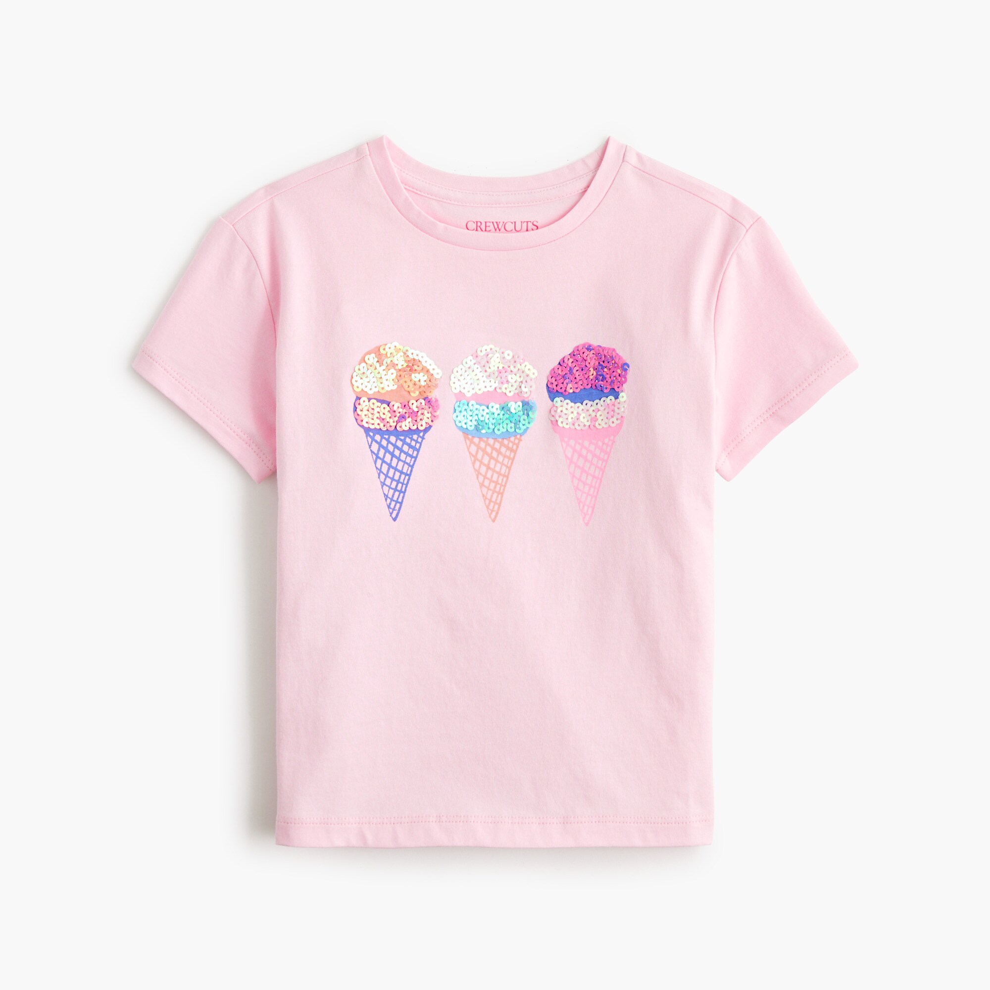 Girls' sequin ice cream graphic tee
