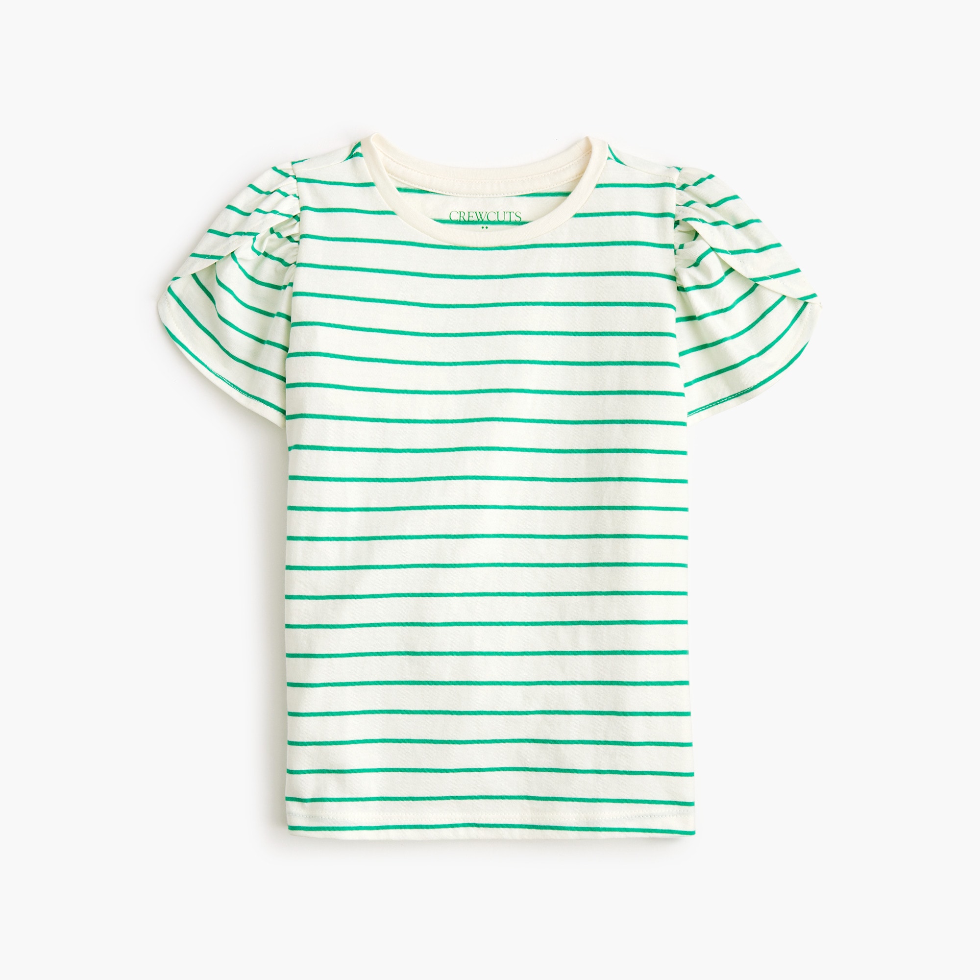 girls Girls' striped tulip-sleeve tee
