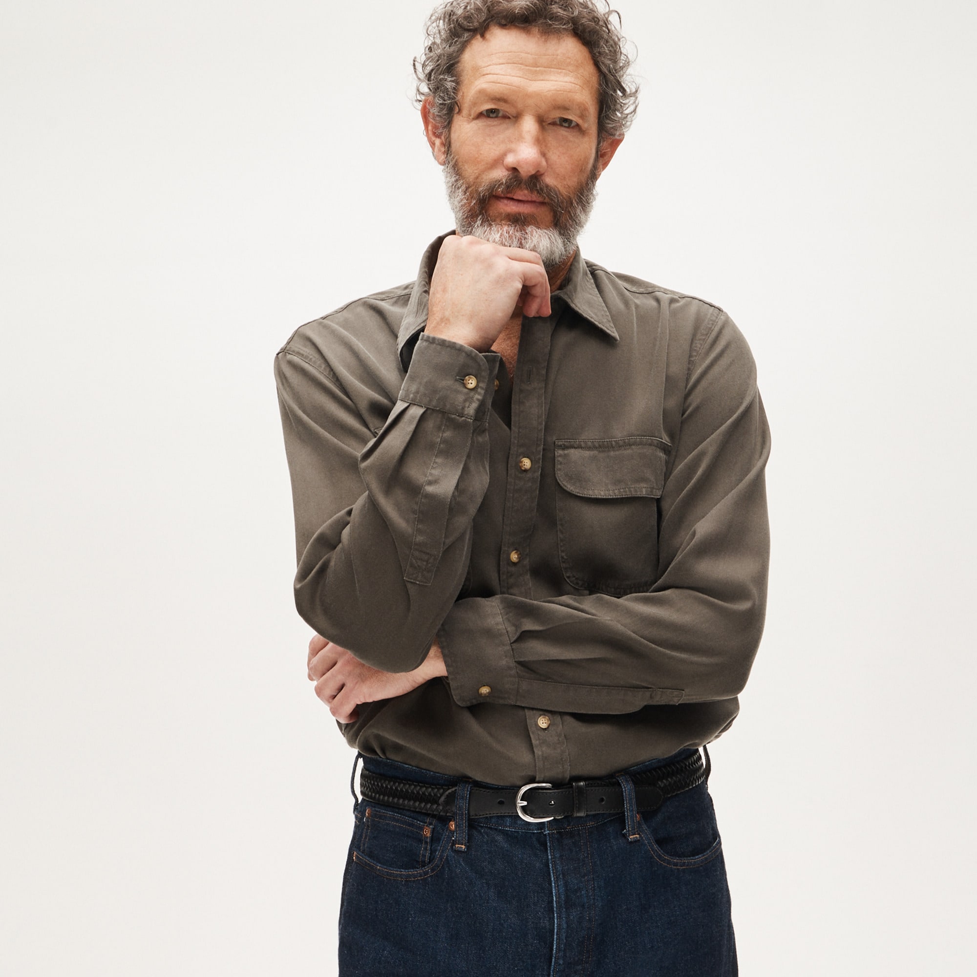 mens Two-pocket workshirt in TENCEL&trade; lyocell