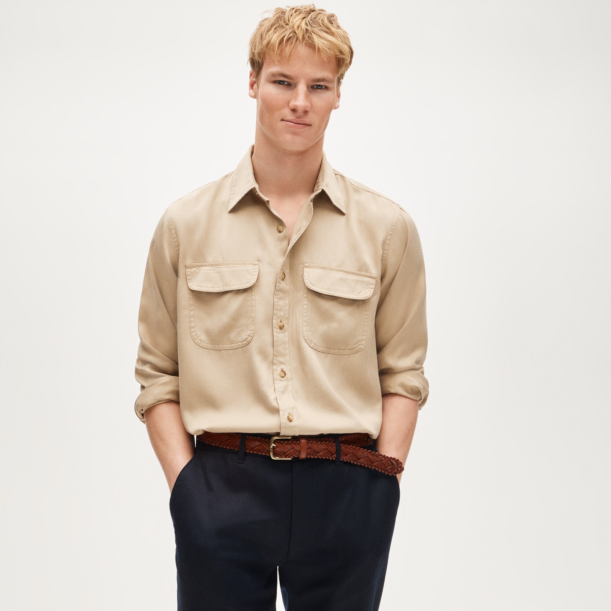 mens Two-pocket workshirt in TENCEL&trade; lyocell