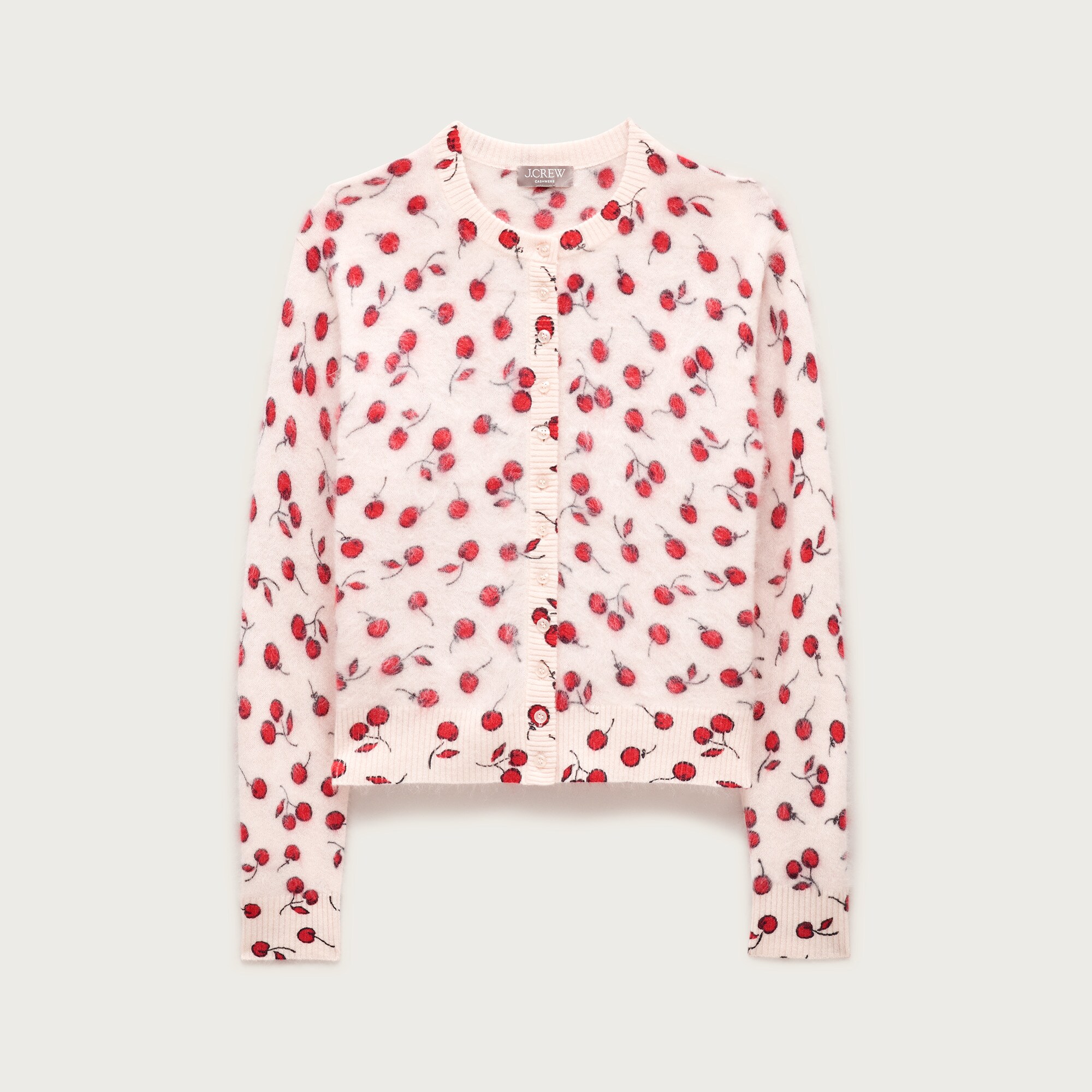 トップス cherryboy407 Perfect Brushed Cashmere Cardigan In Cherry Print For Women | J.Crew
