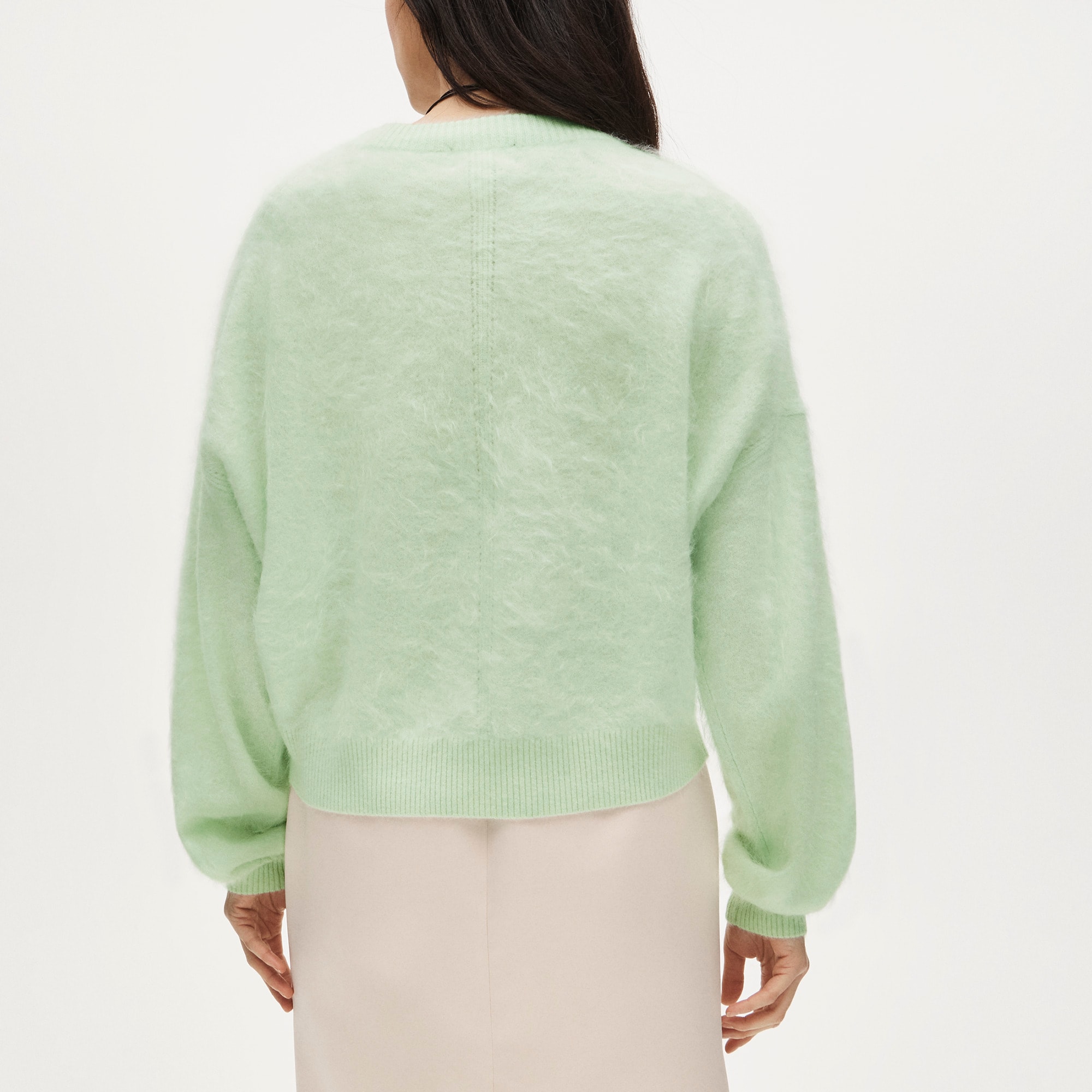 Brushed cashmere blouson-sleeve sweater - image 5