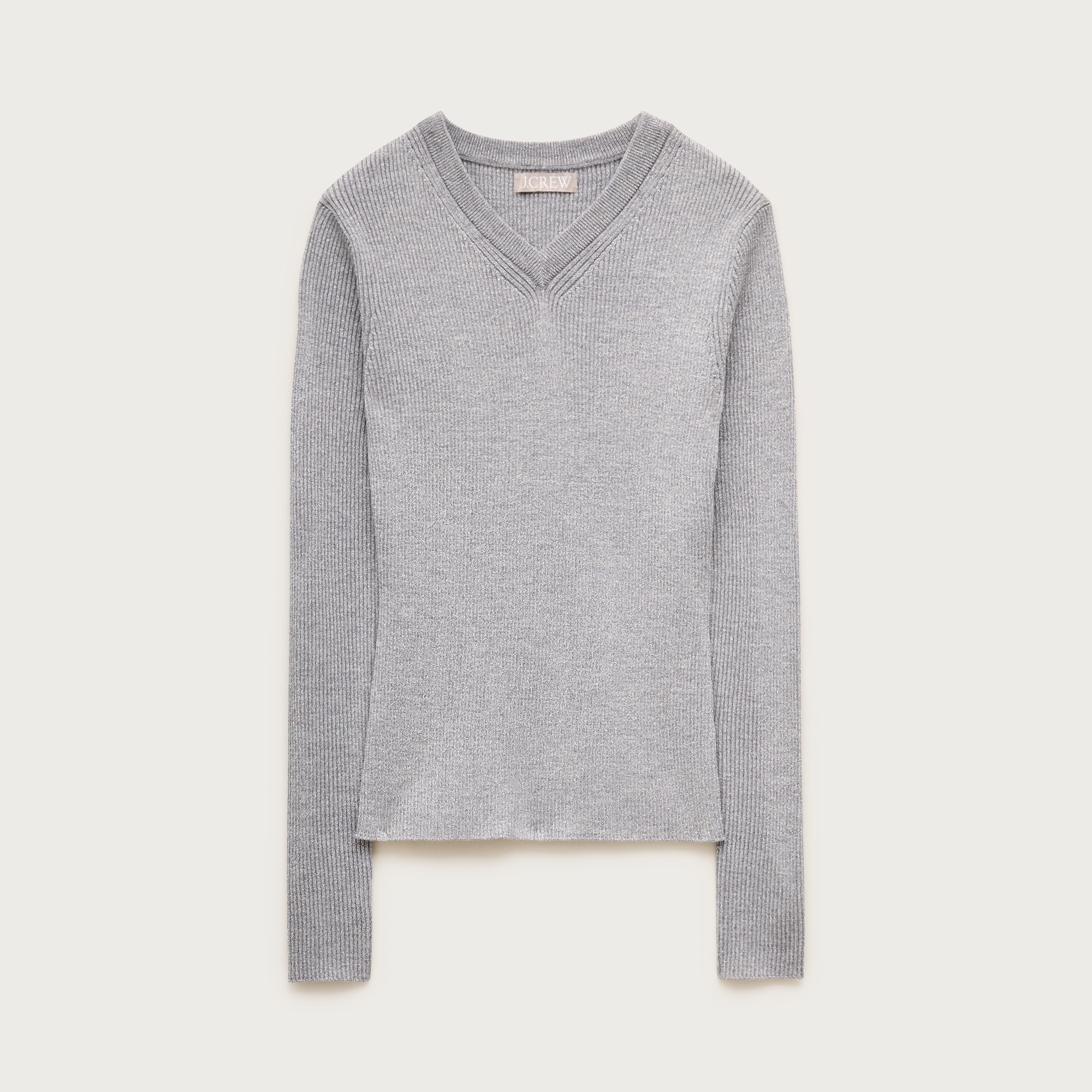 High V-neck fine rib sweater in merino wool with Lurex® metallic threads from J.Crew - $79.50