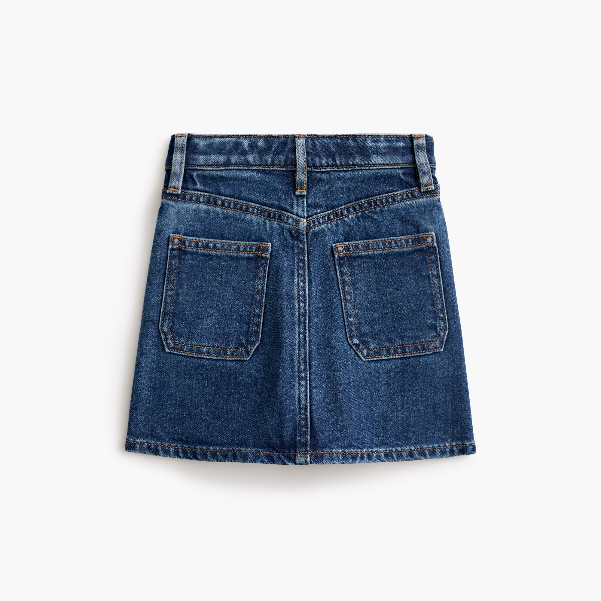 Girls' denim patch-pocket sailor skirt