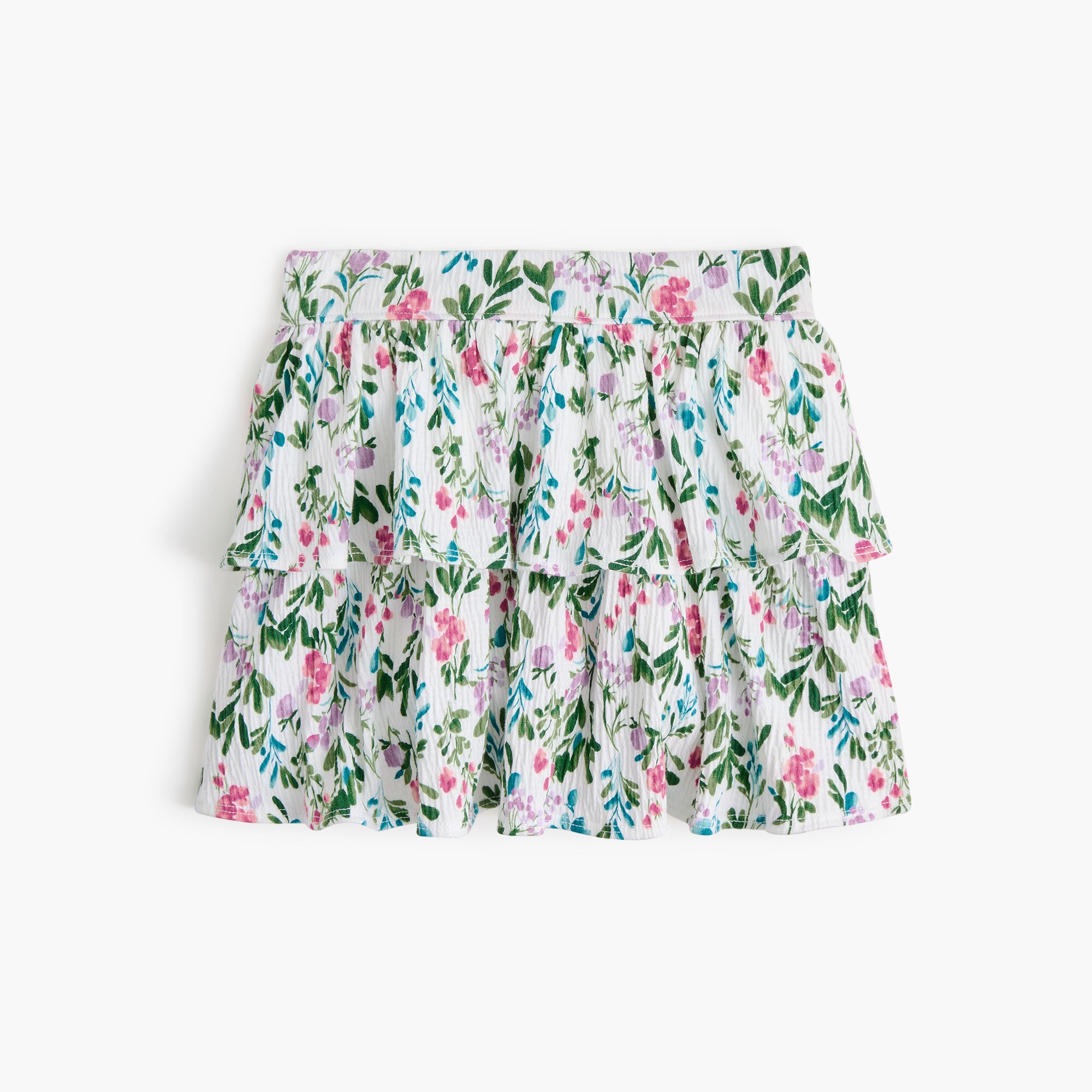 Girls' floral crinkle-knit short