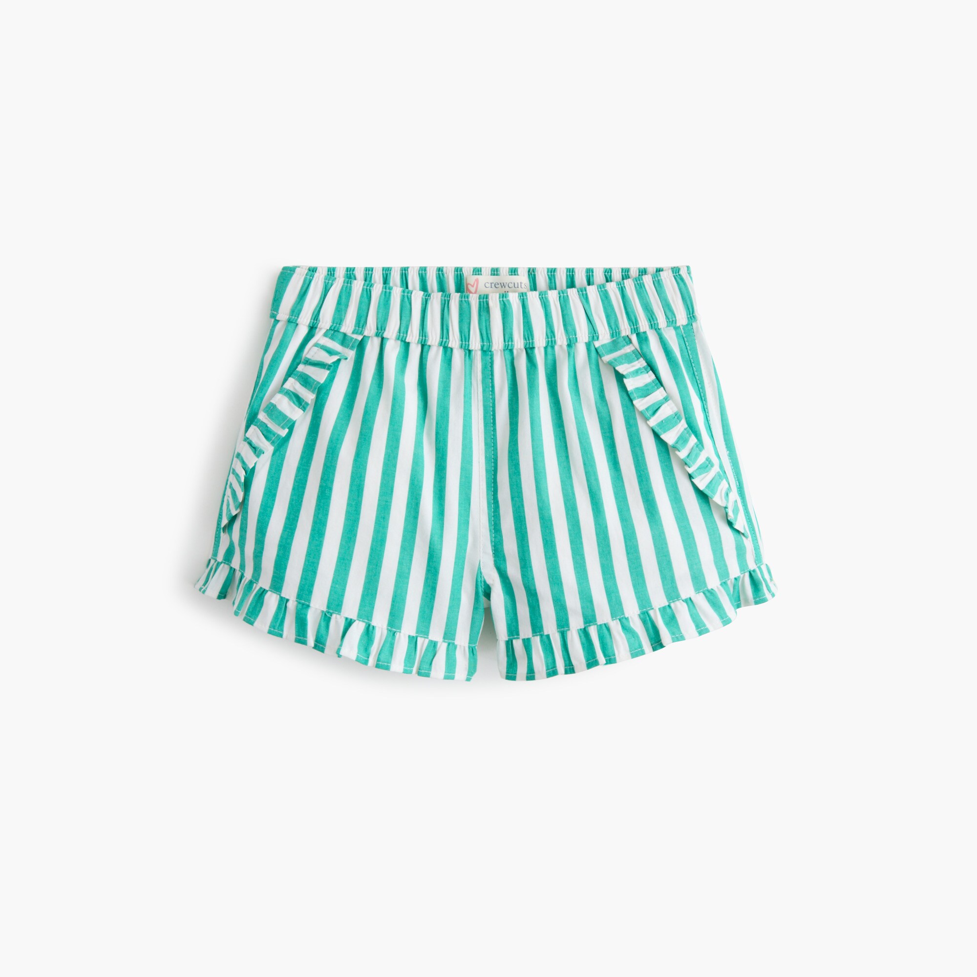 girls' striped poplin short for girls