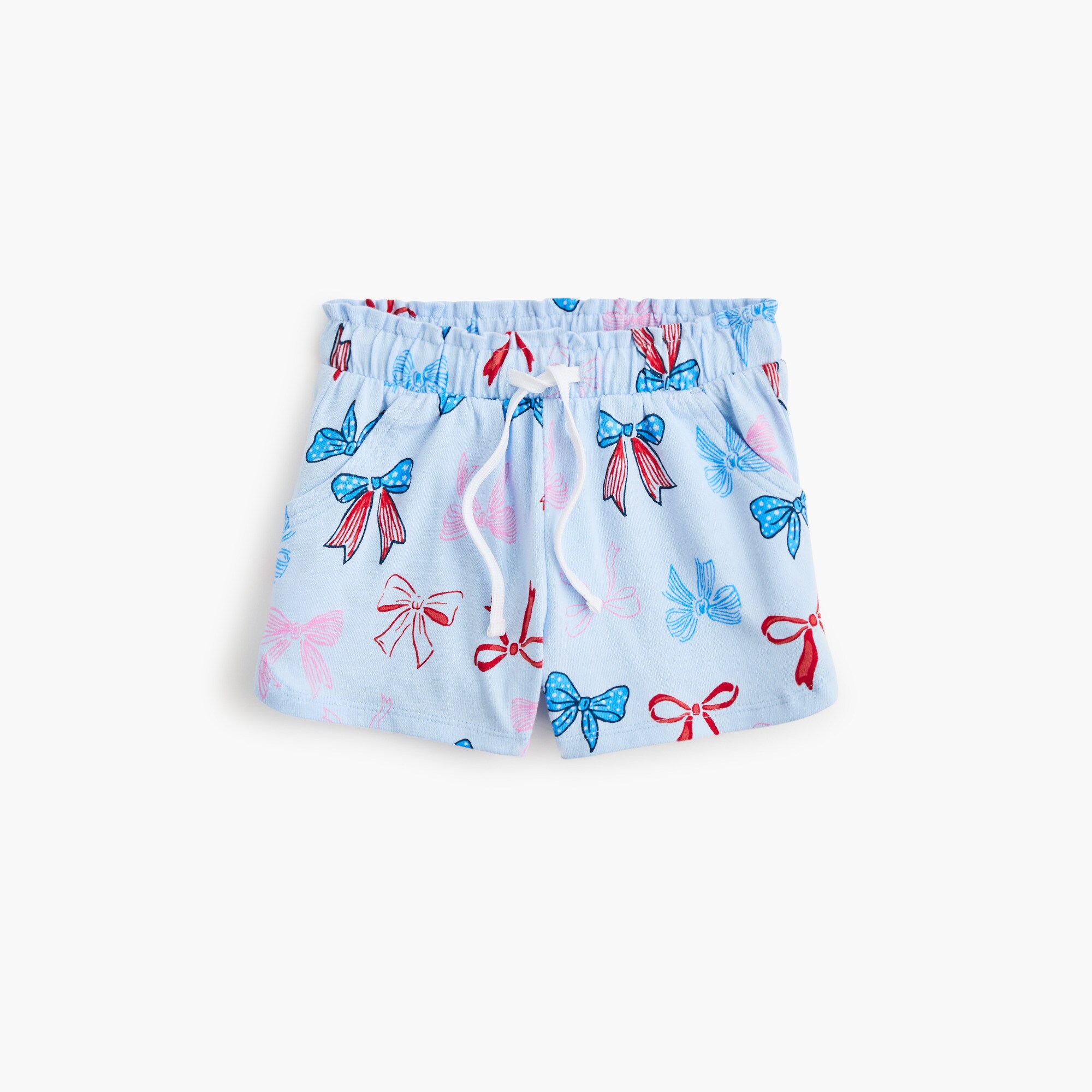 girls Girls' red, white and blue bows knit short