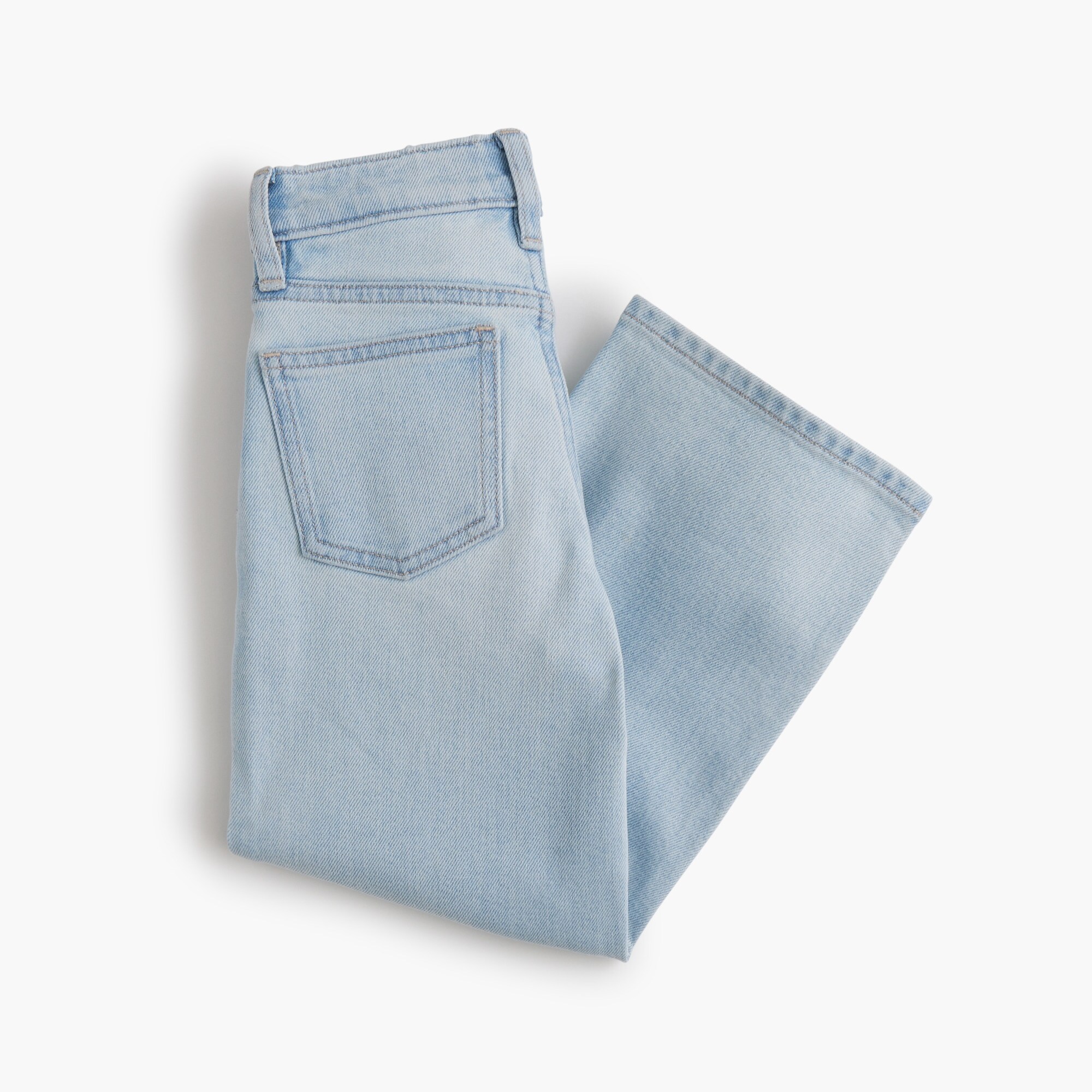 Girls' light wash wide-leg jean