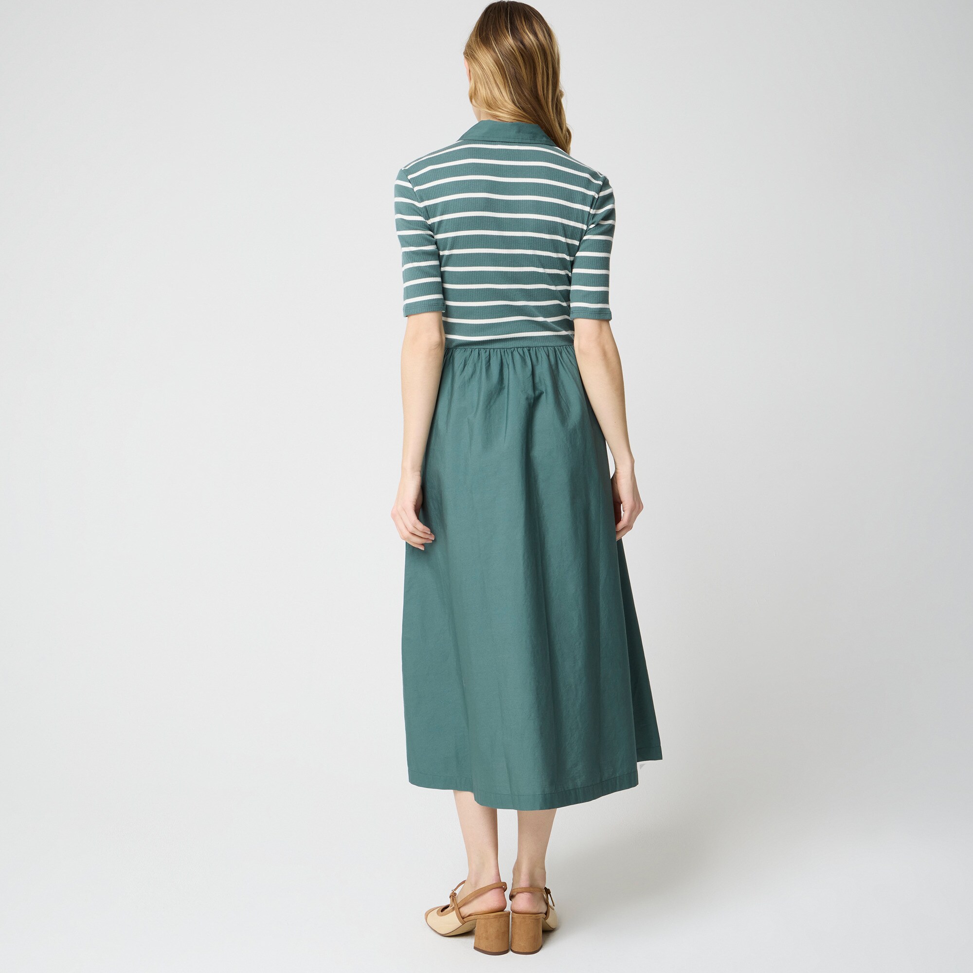 Tall striped collared knit dress