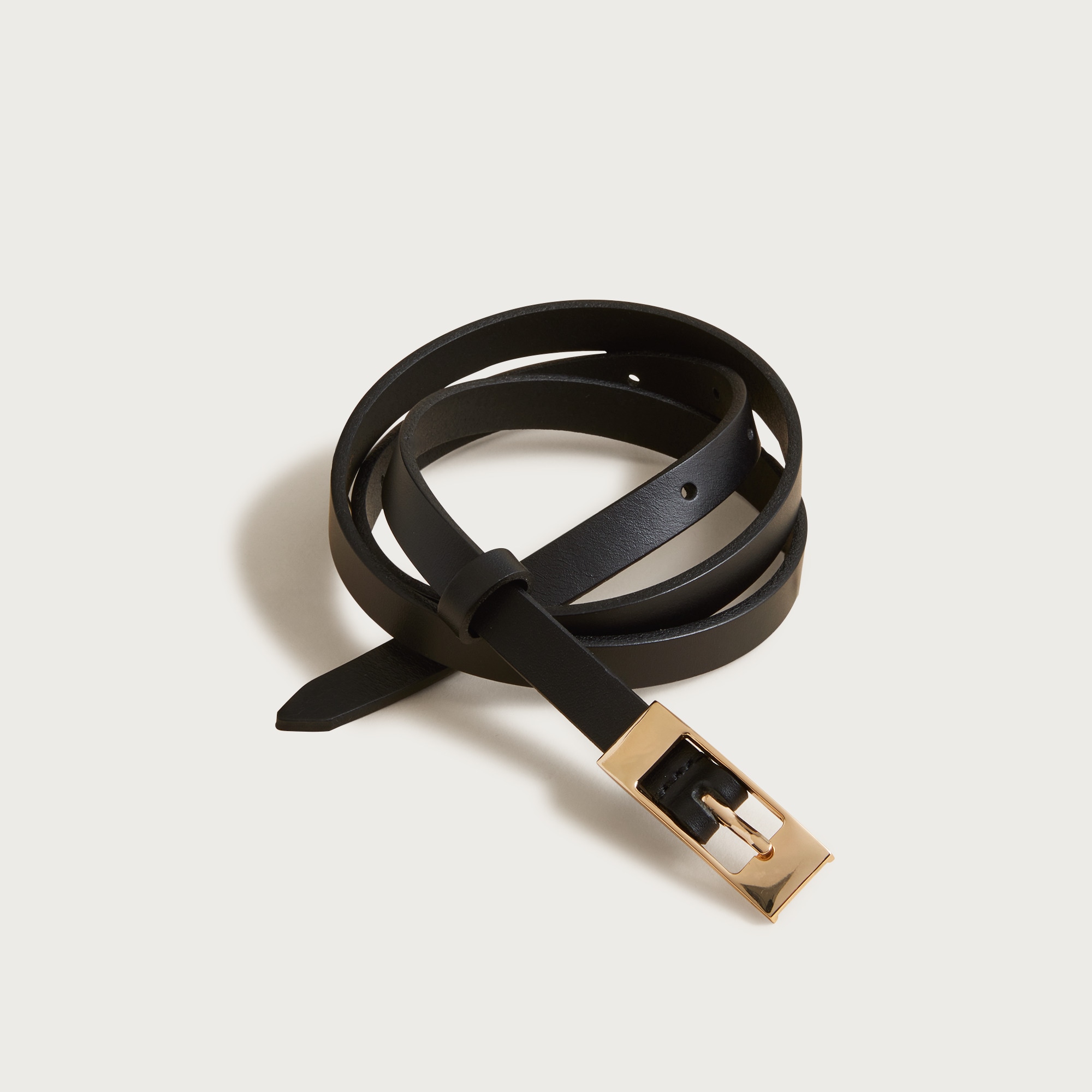 Skinny Italian leather belt