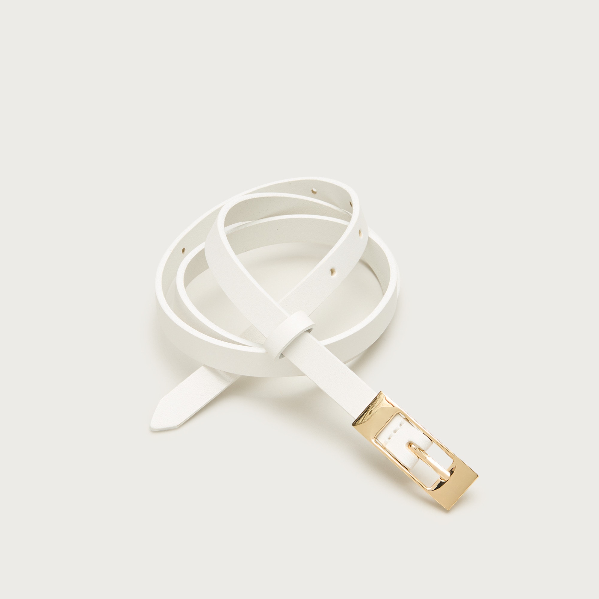 Skinny Italian leather belt