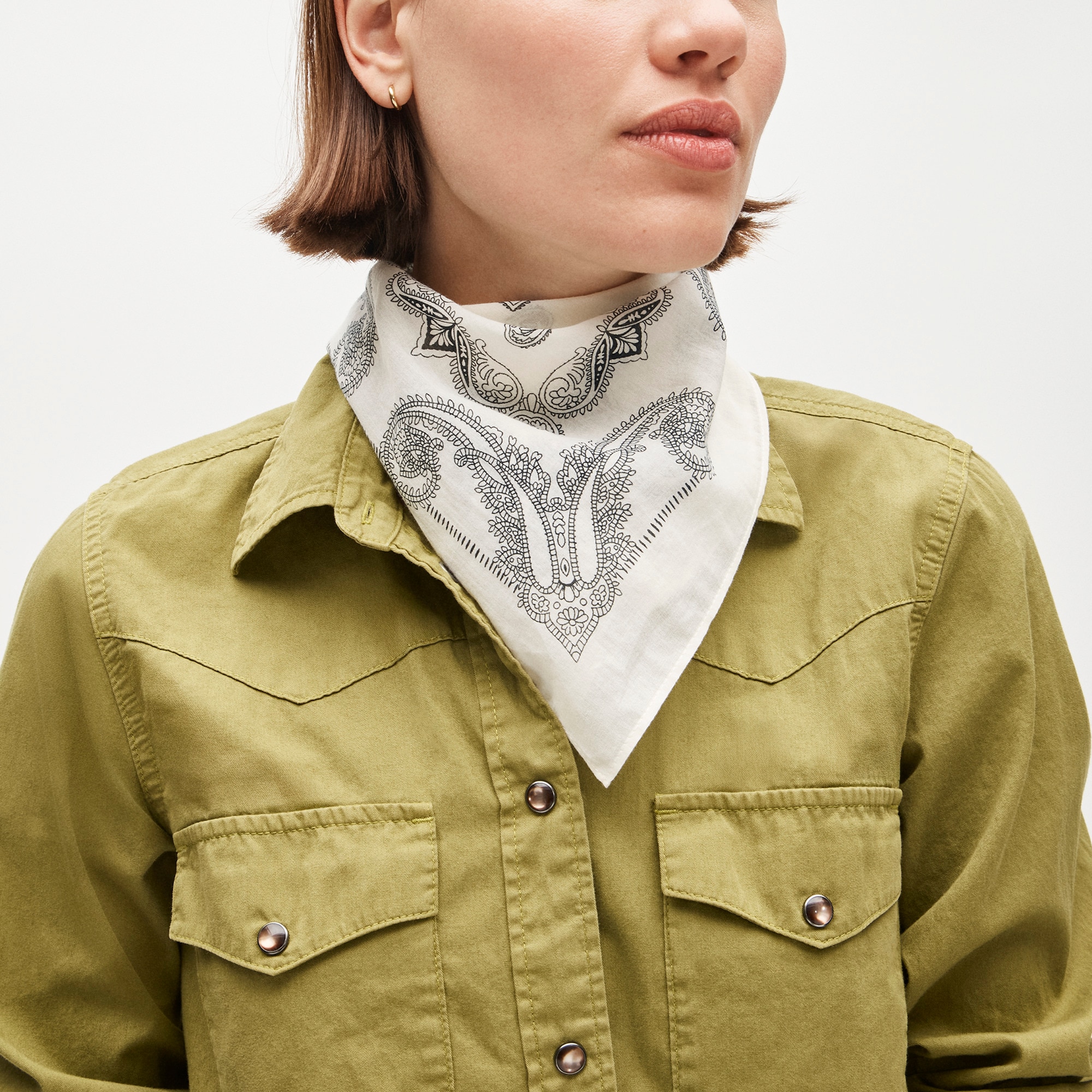  Printed lightweight cotton scarf