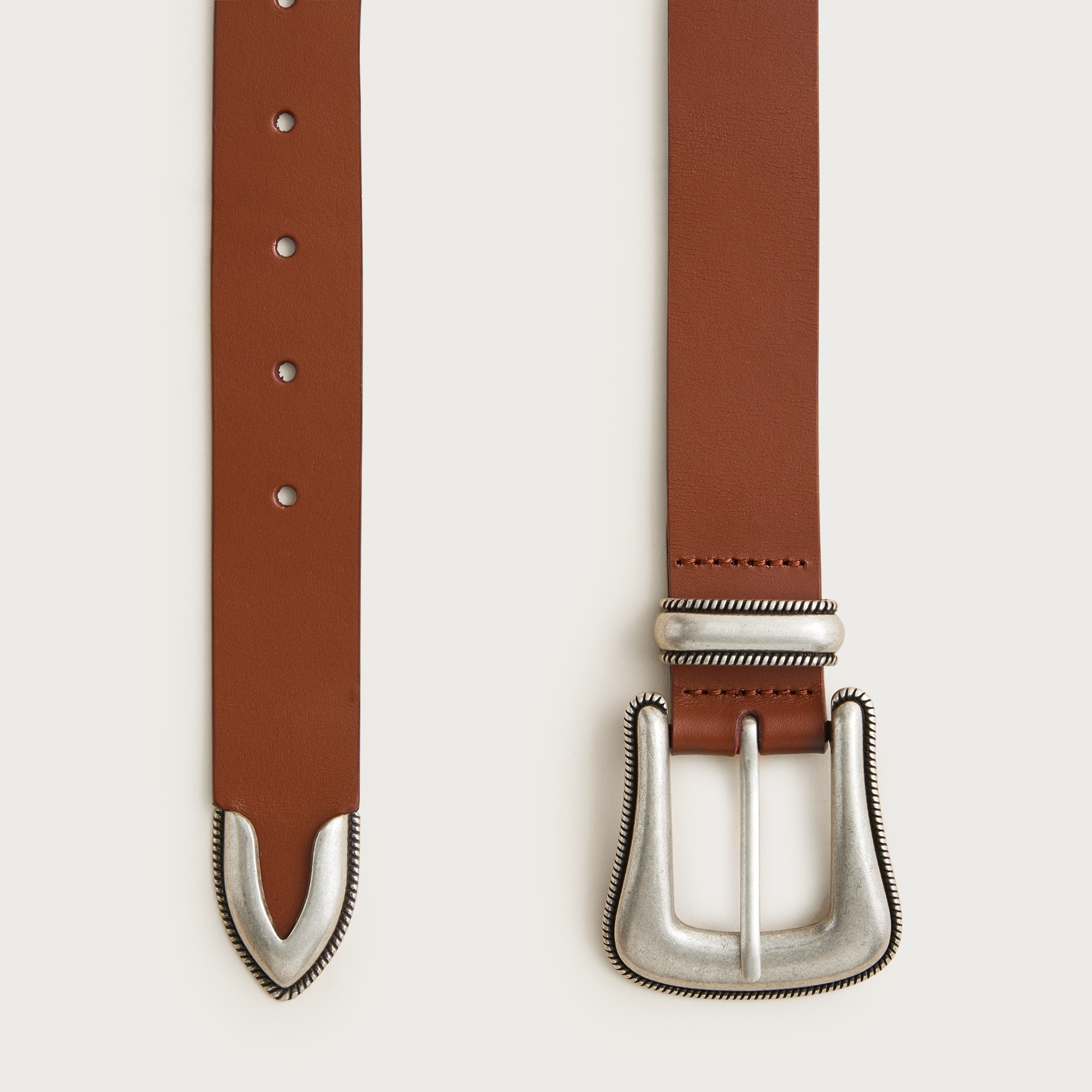 Western buckle belt in Italian leather