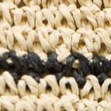 Straw bucket hat in stripe NATURAL BLACK