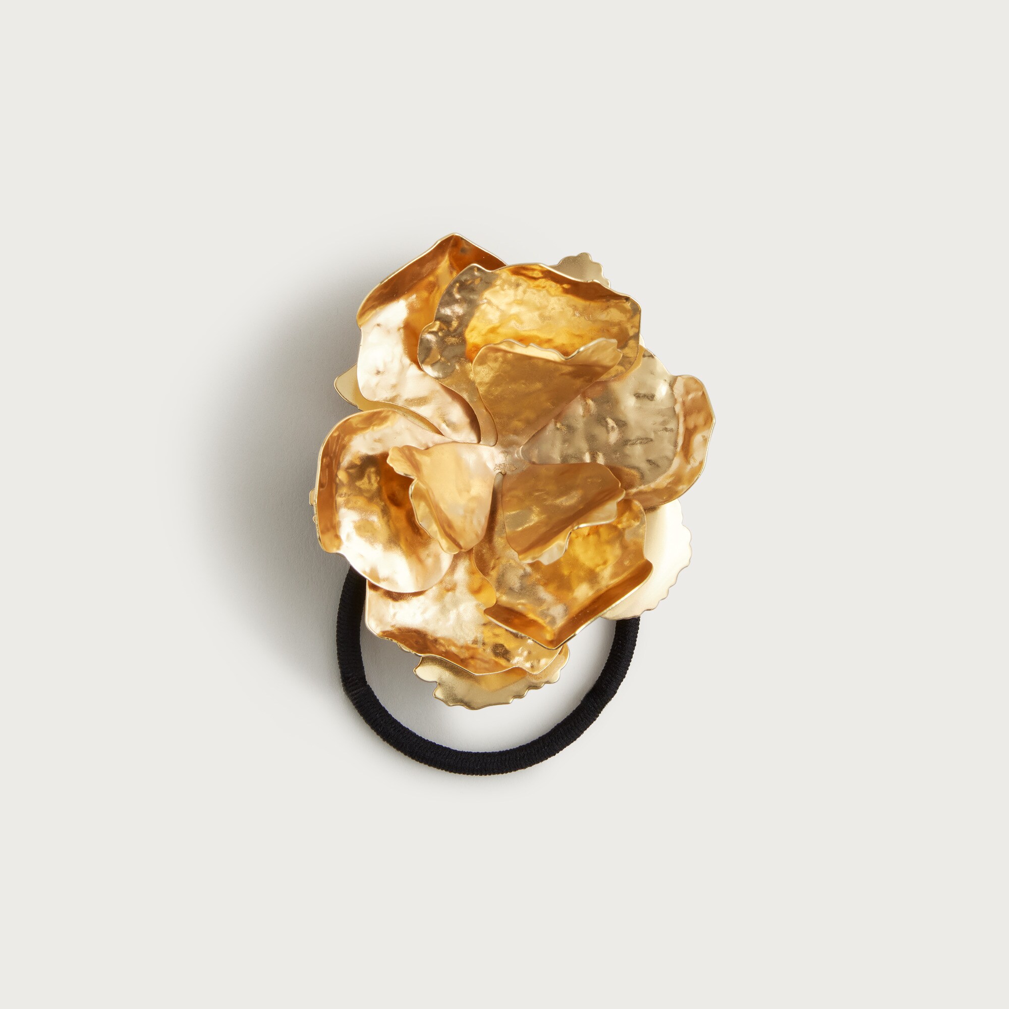 Metallic rose hair tie