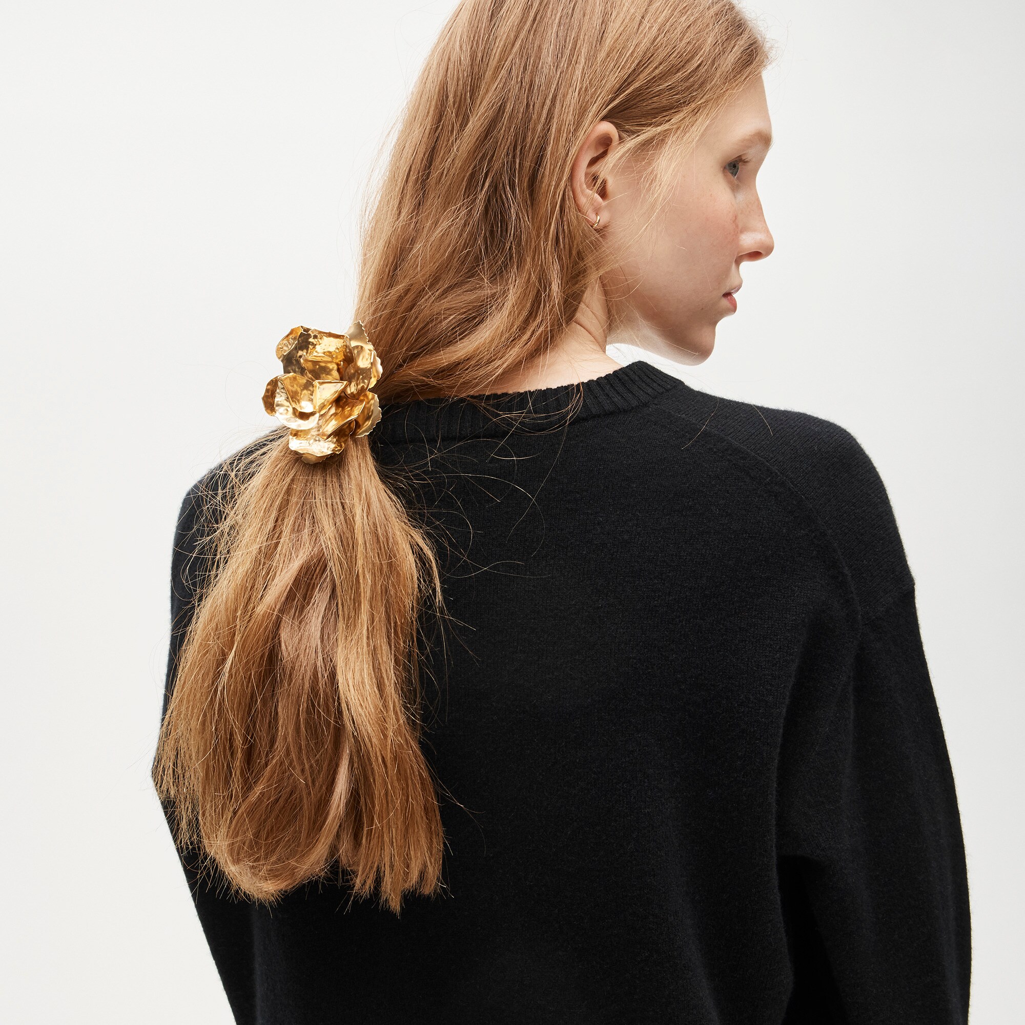 womens Metallic rose hair tie