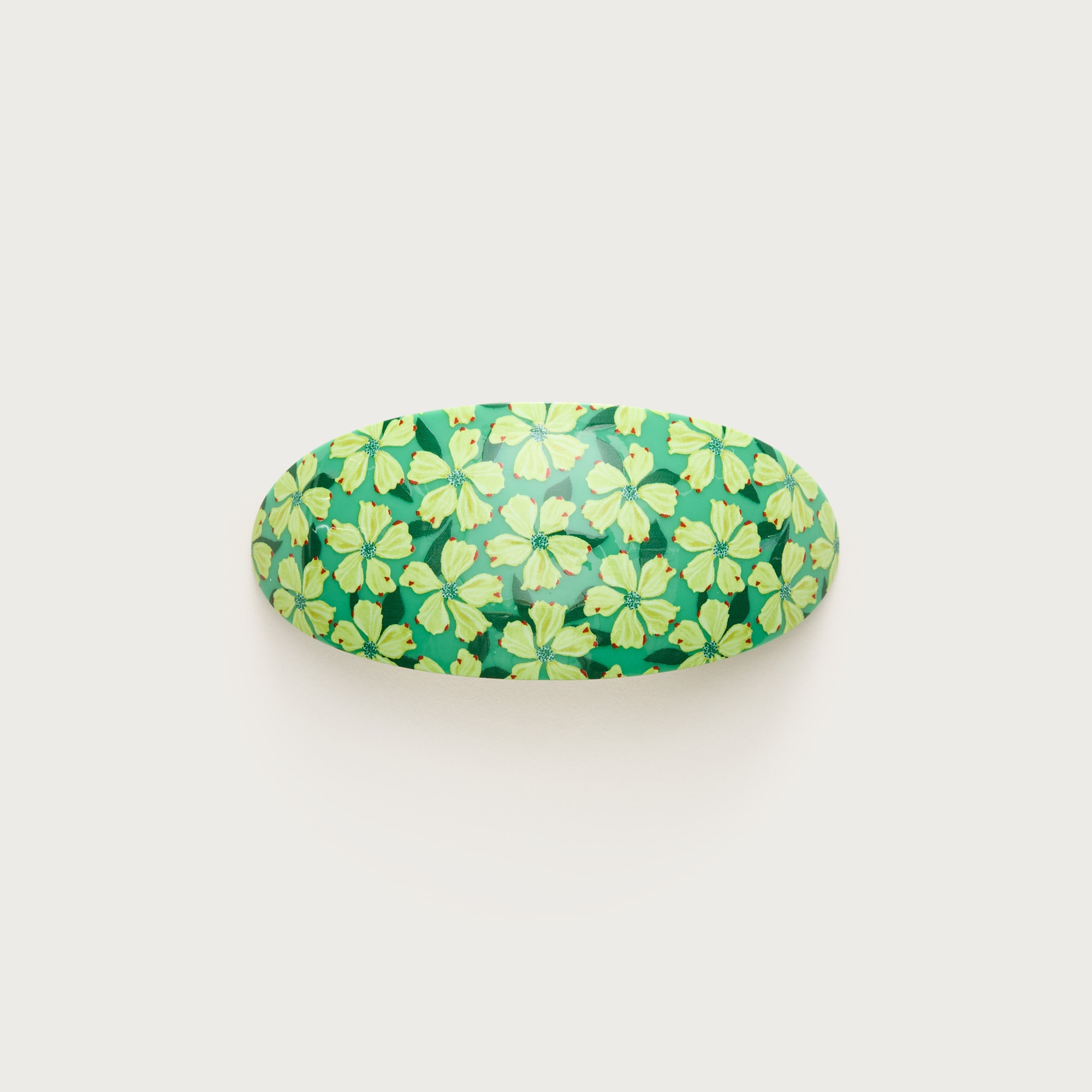 Bandana-print oval hair clip