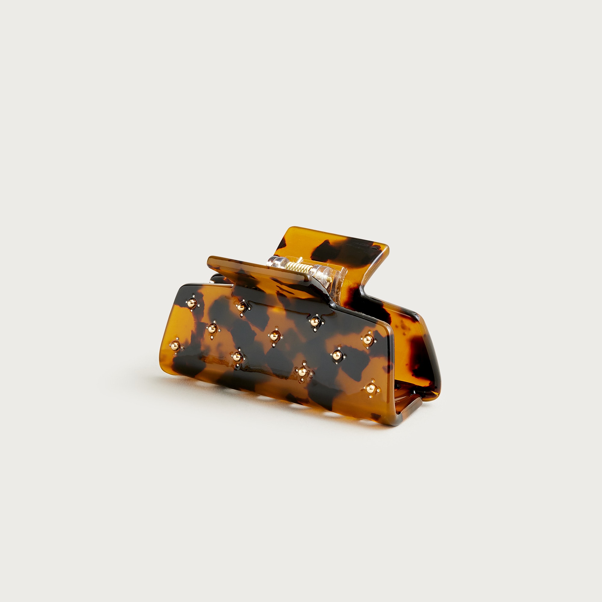 womens Studded claw hair clip in tortoise