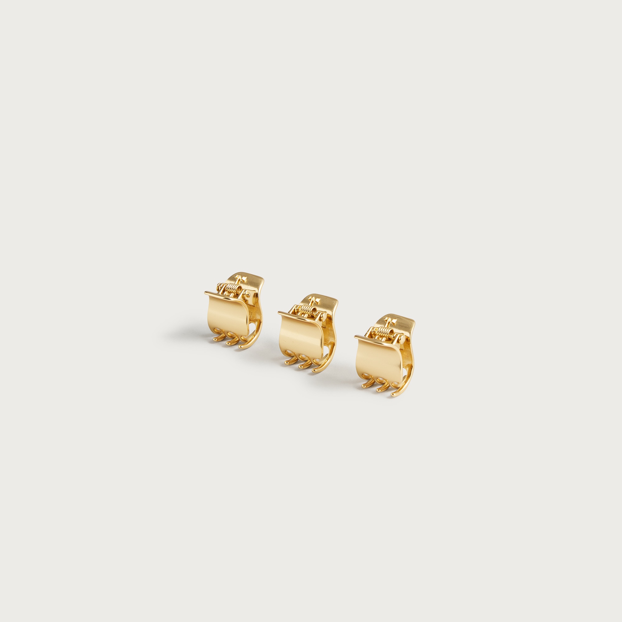 womens Metallic mini claw clips three-pack