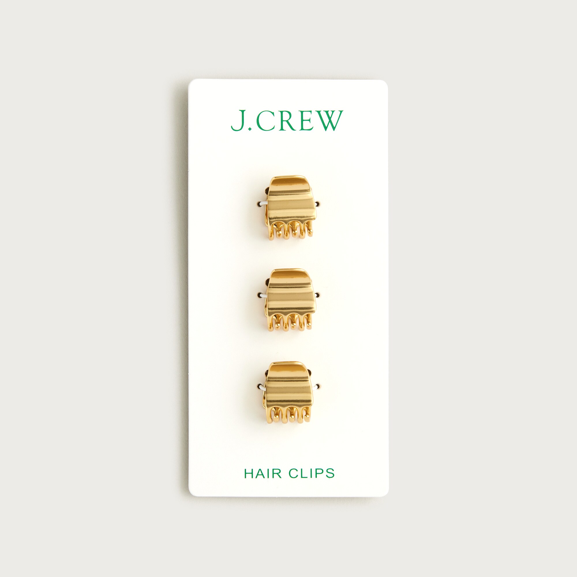Metallic mini claw clips three-pack