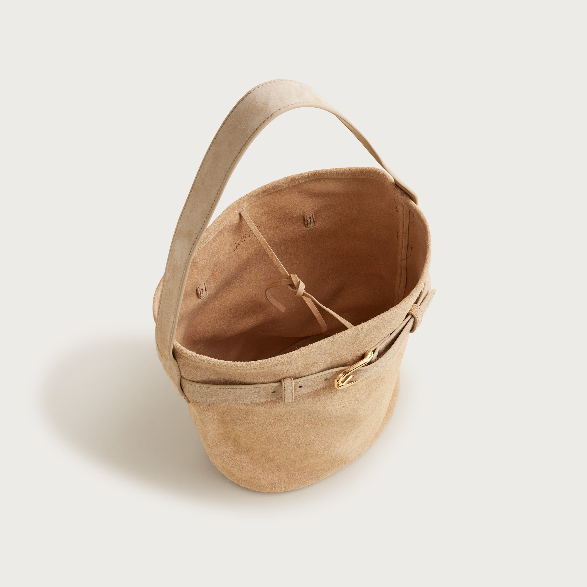 Berkeley belted bucket bag in suede