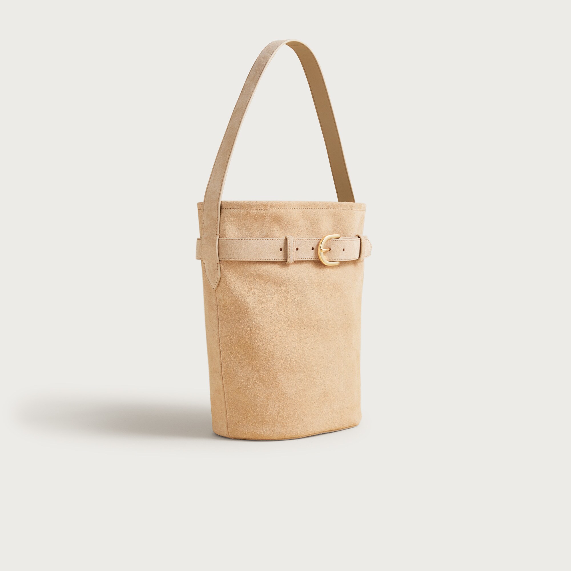 Berkeley belted bucket bag in suede