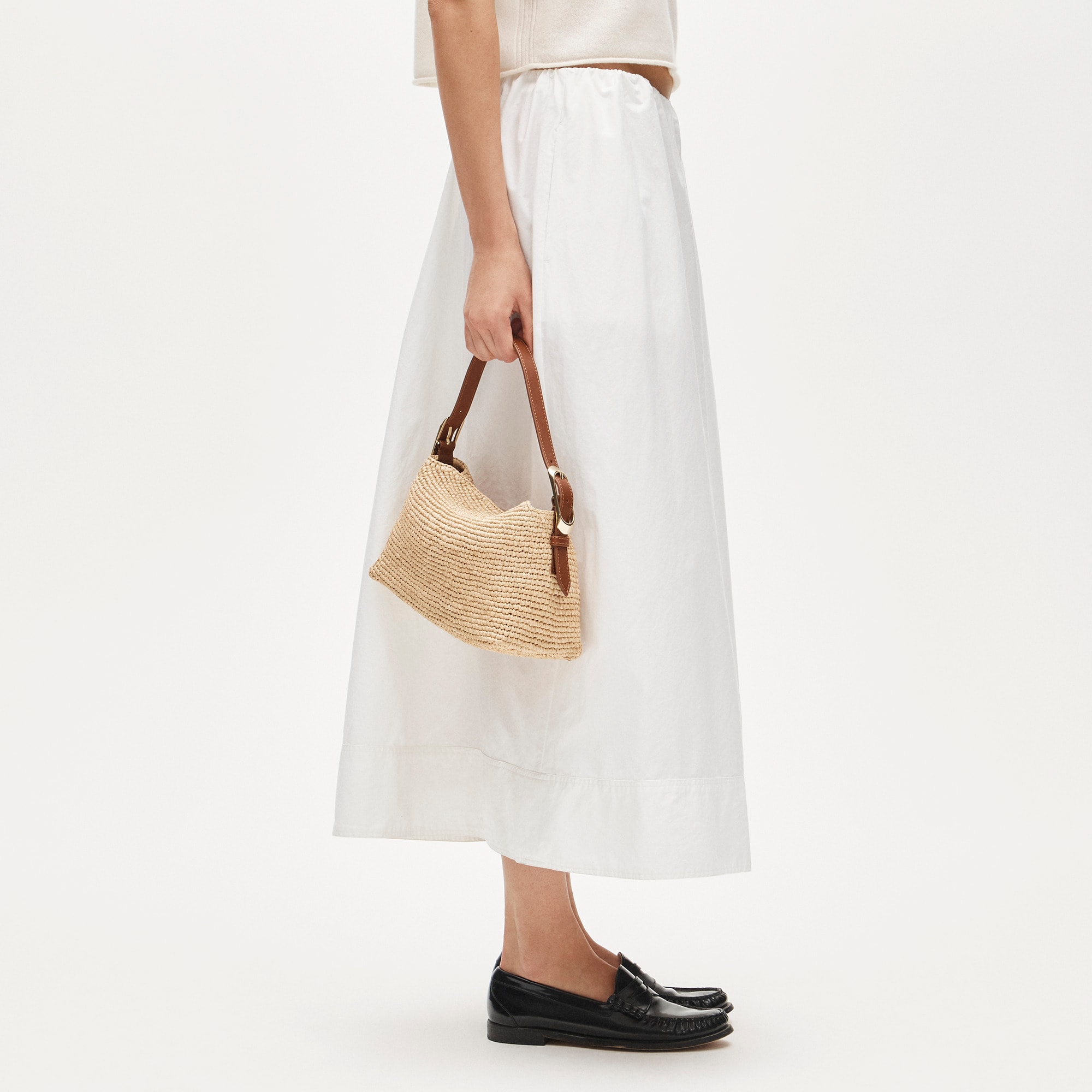  Berkeley small handknotted shoulder bag in raffia