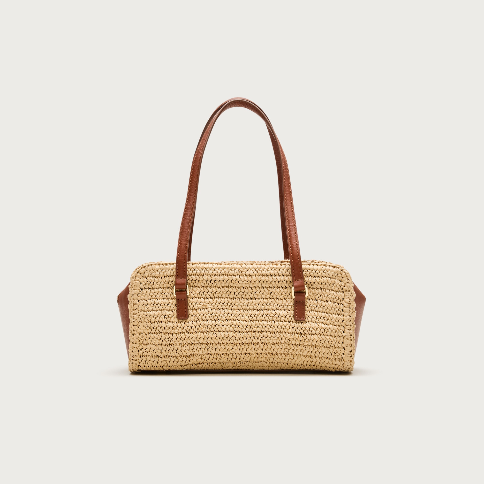 Delphine handknotted shoulder bag in straw