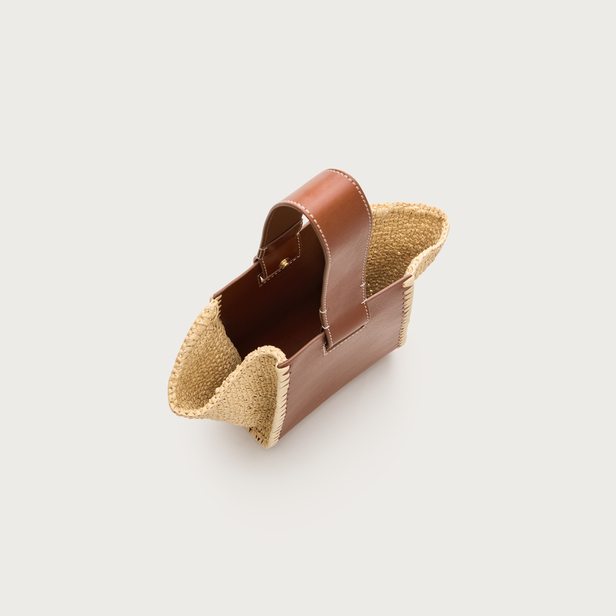 Top-handle Bag In Handknotted Straw And Leather For Women | J.Crew