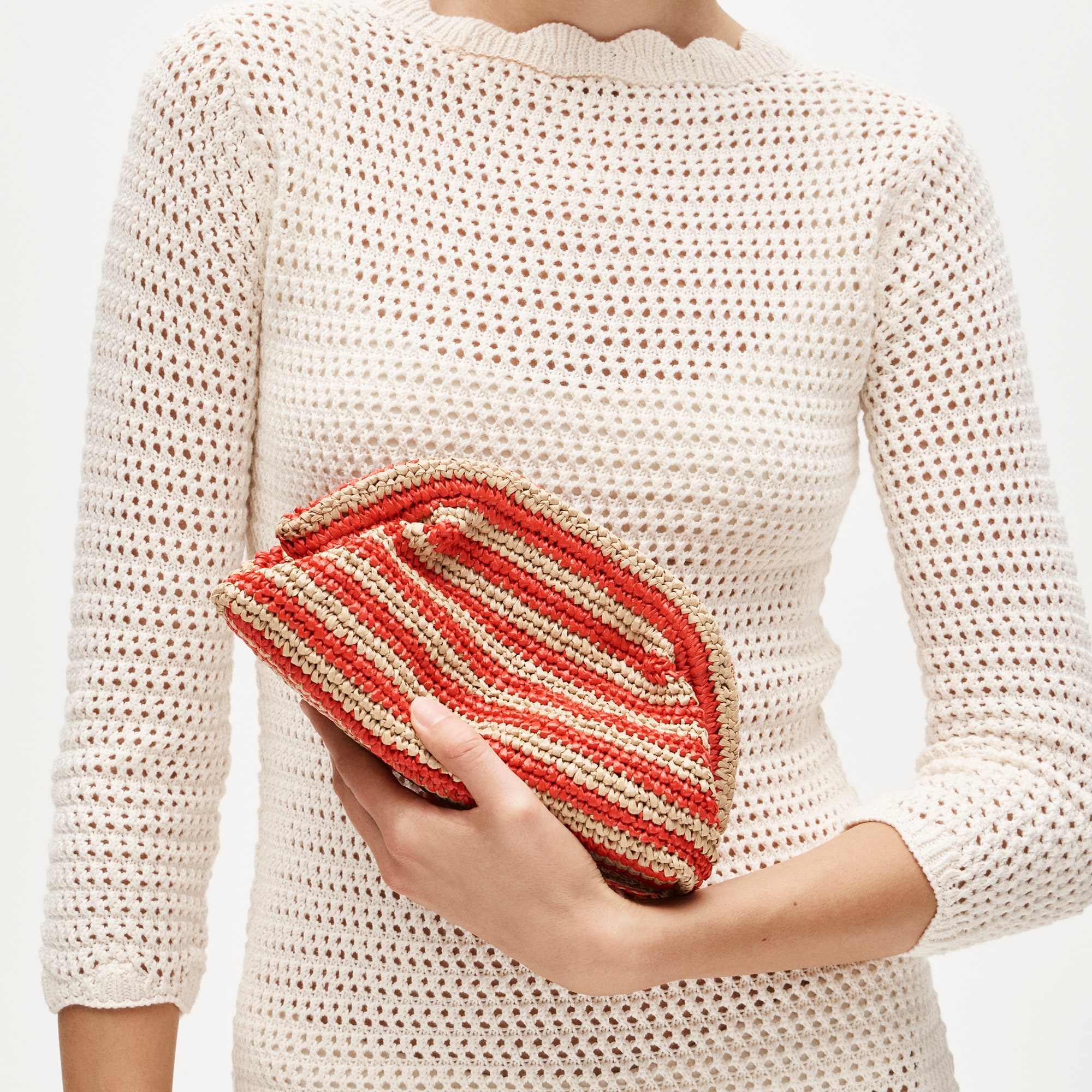 womens Portofino handknotted clutch in stripe