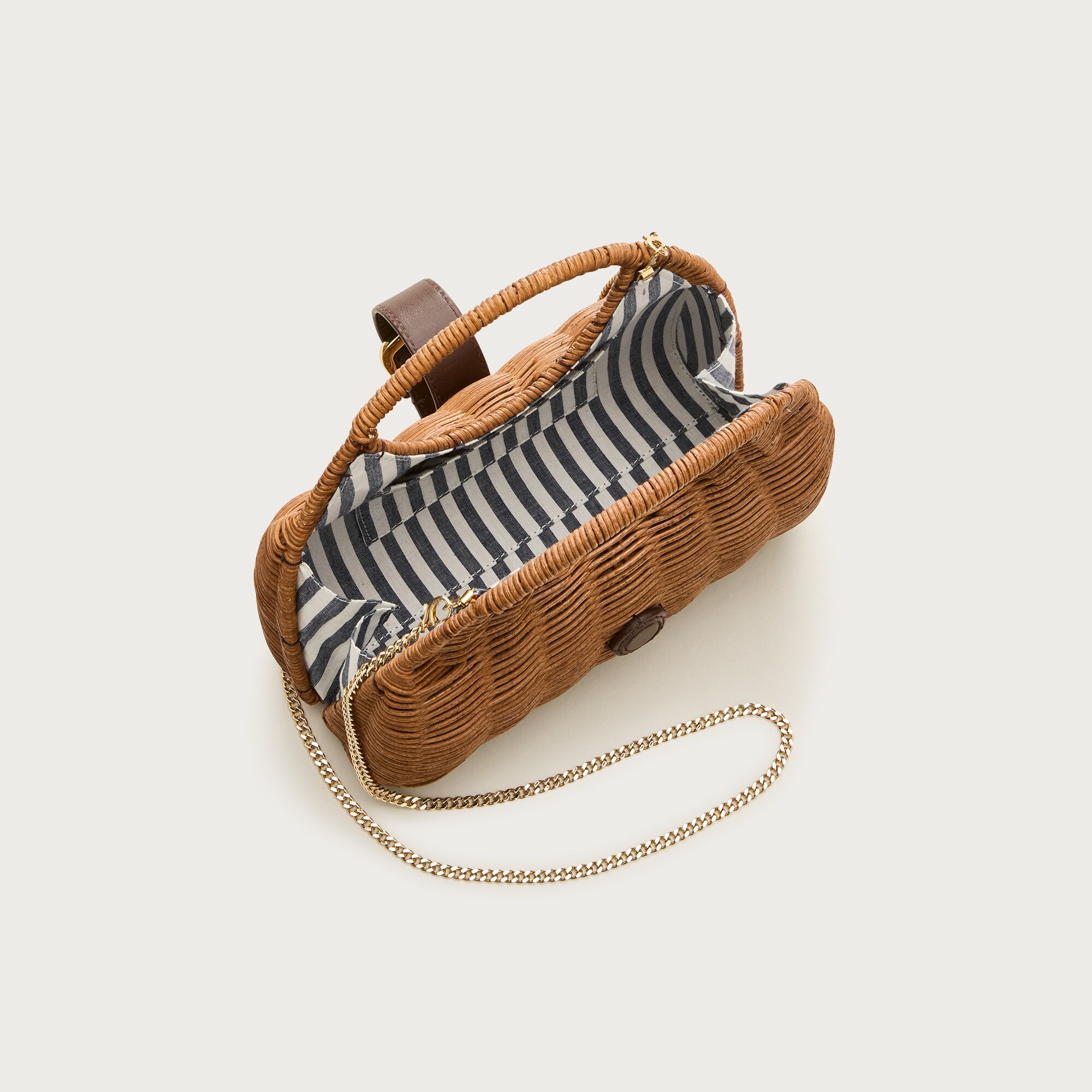 Handwoven rattan cage bag