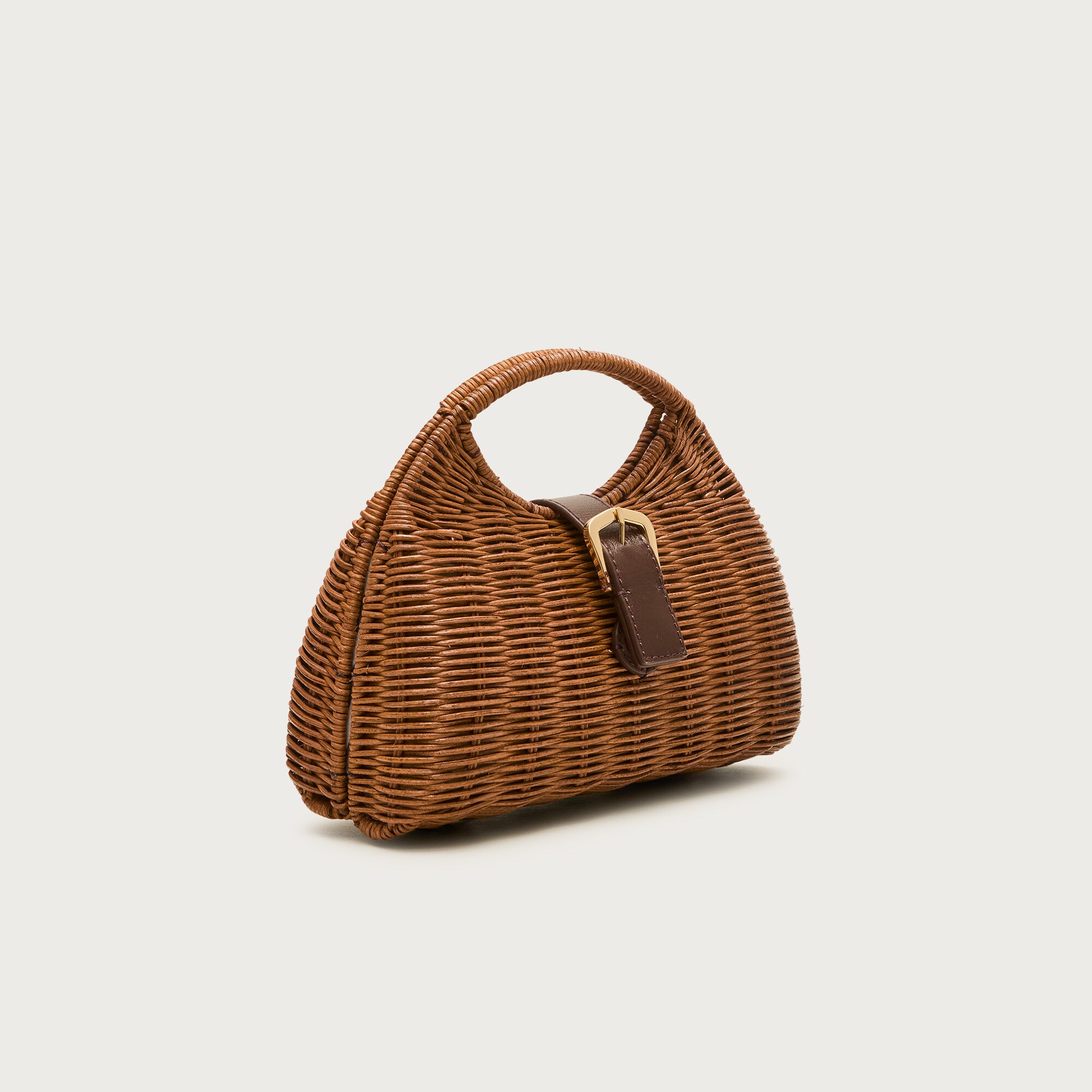 Handwoven rattan cage bag