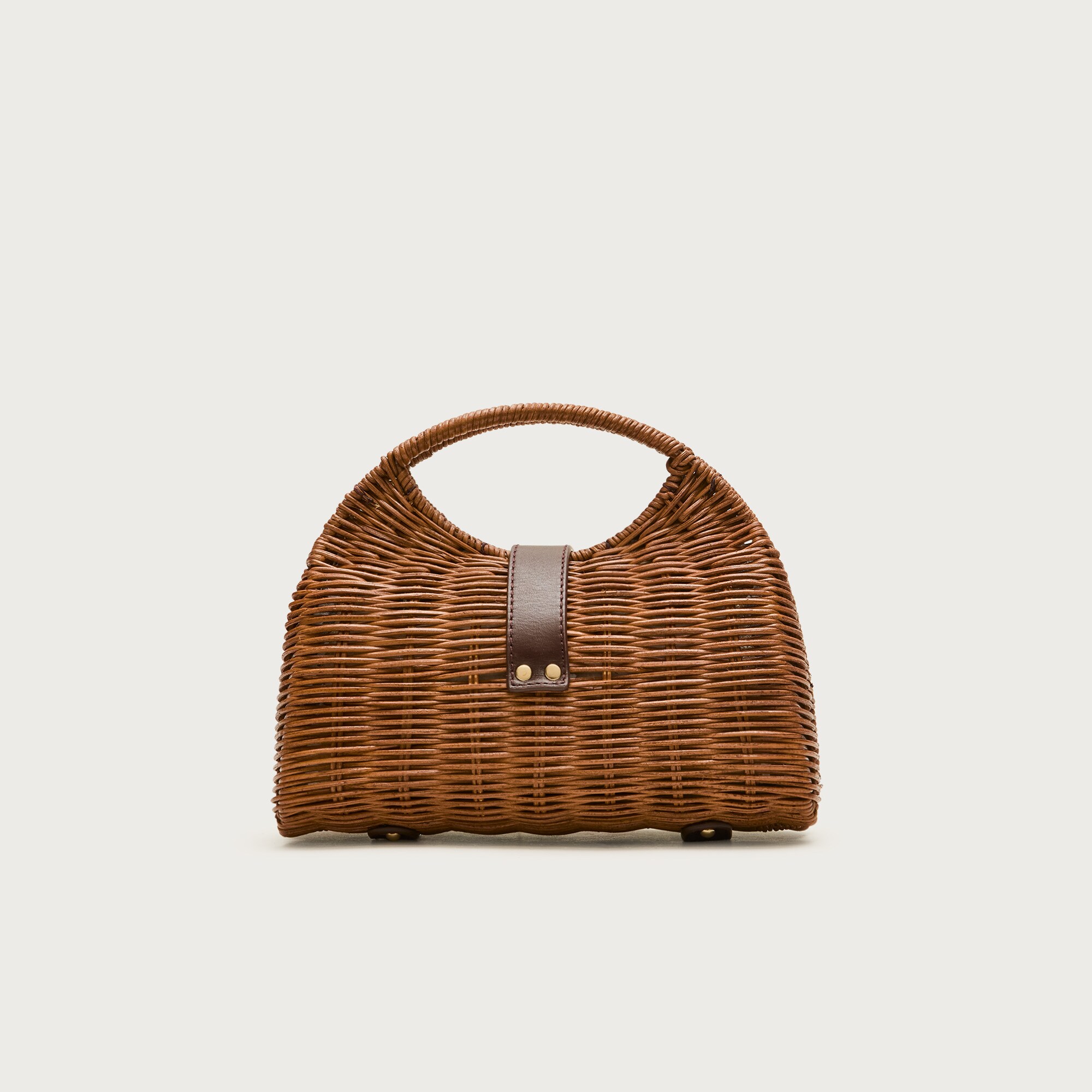 Handwoven rattan cage bag