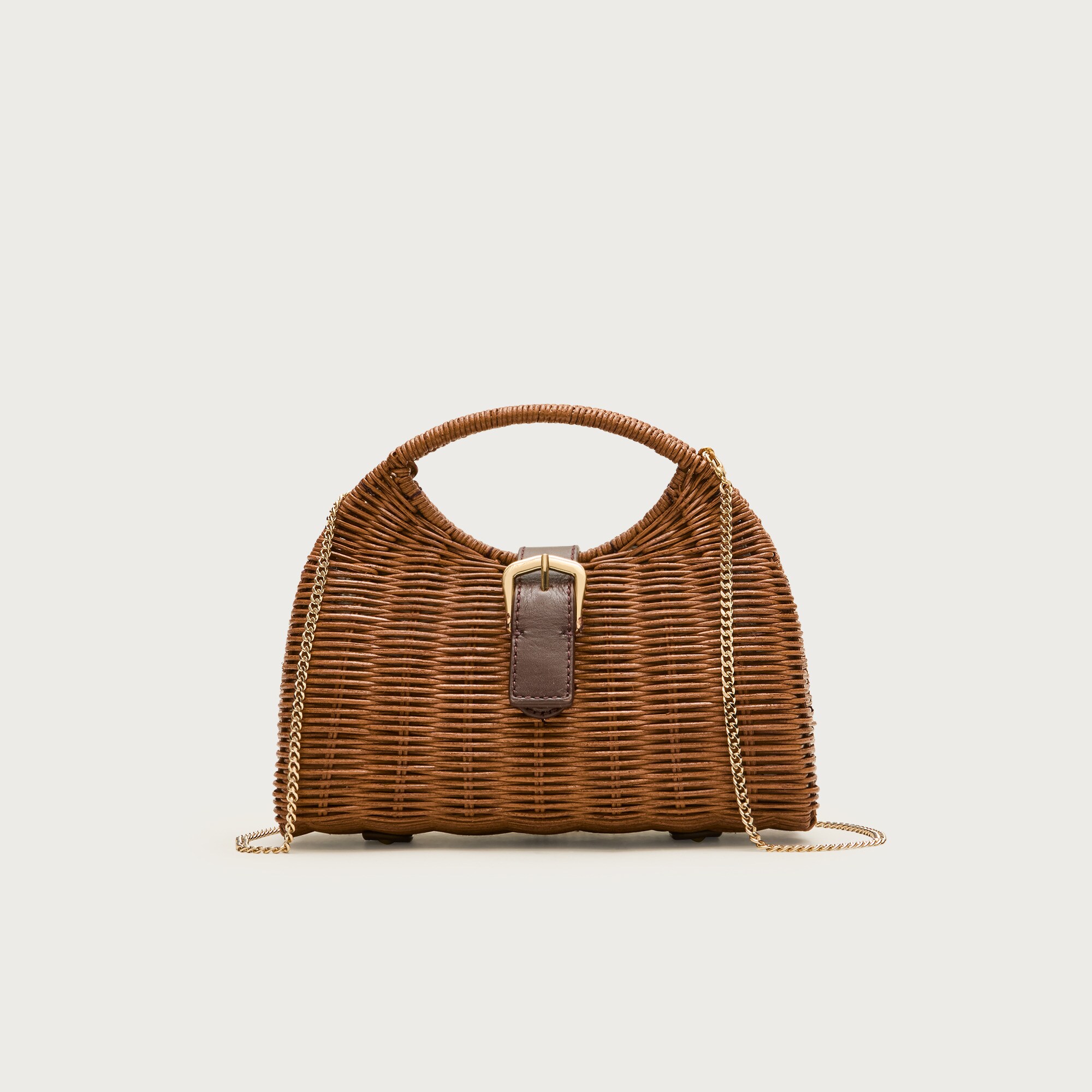 Handwoven rattan cage bag