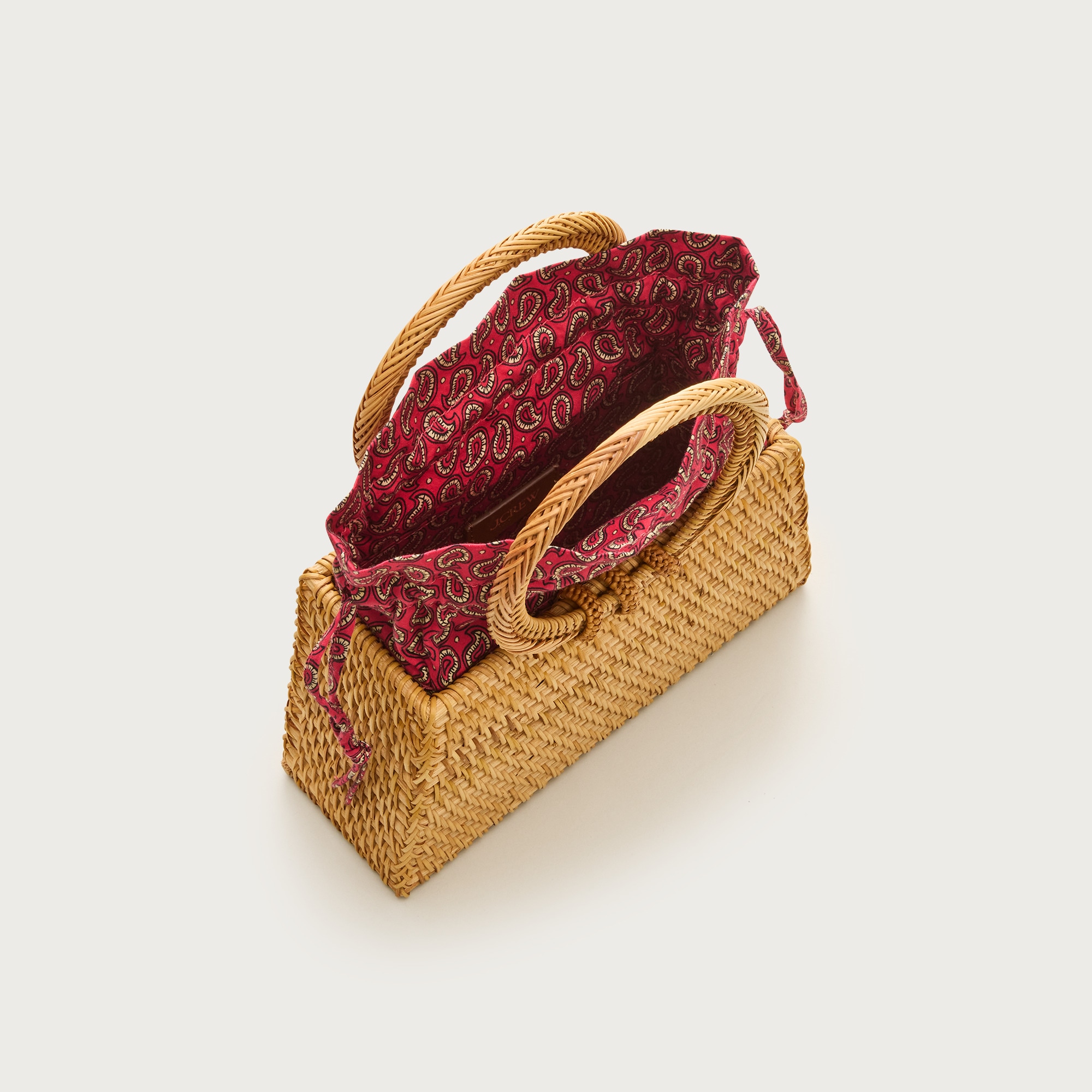 Rattan round-handle bag