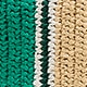 Handknotted straw tote bag in stripe KELLY GREEN MULTI STRIP