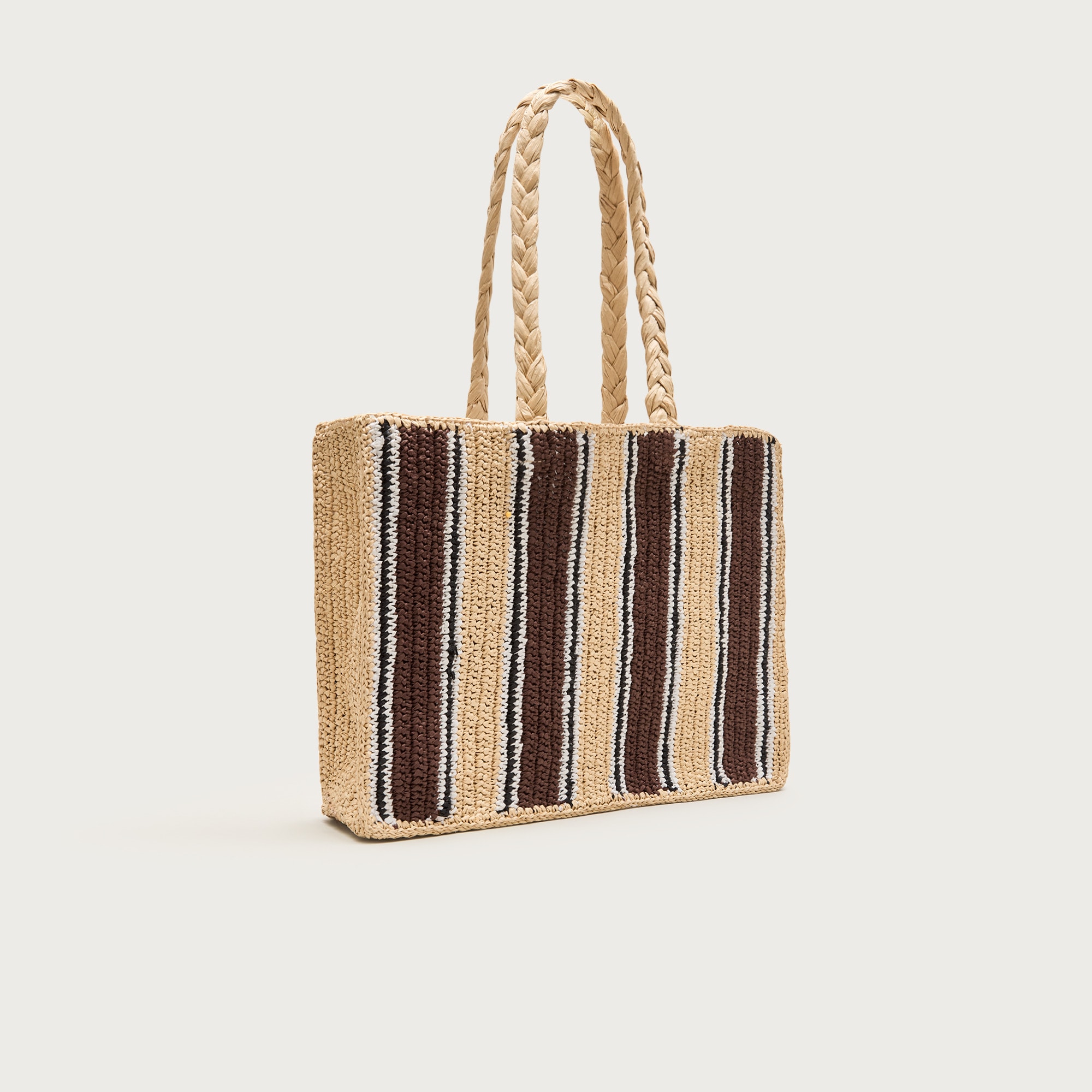 Handknotted Straw Tote Bag In Stripe For Women | J.Crew