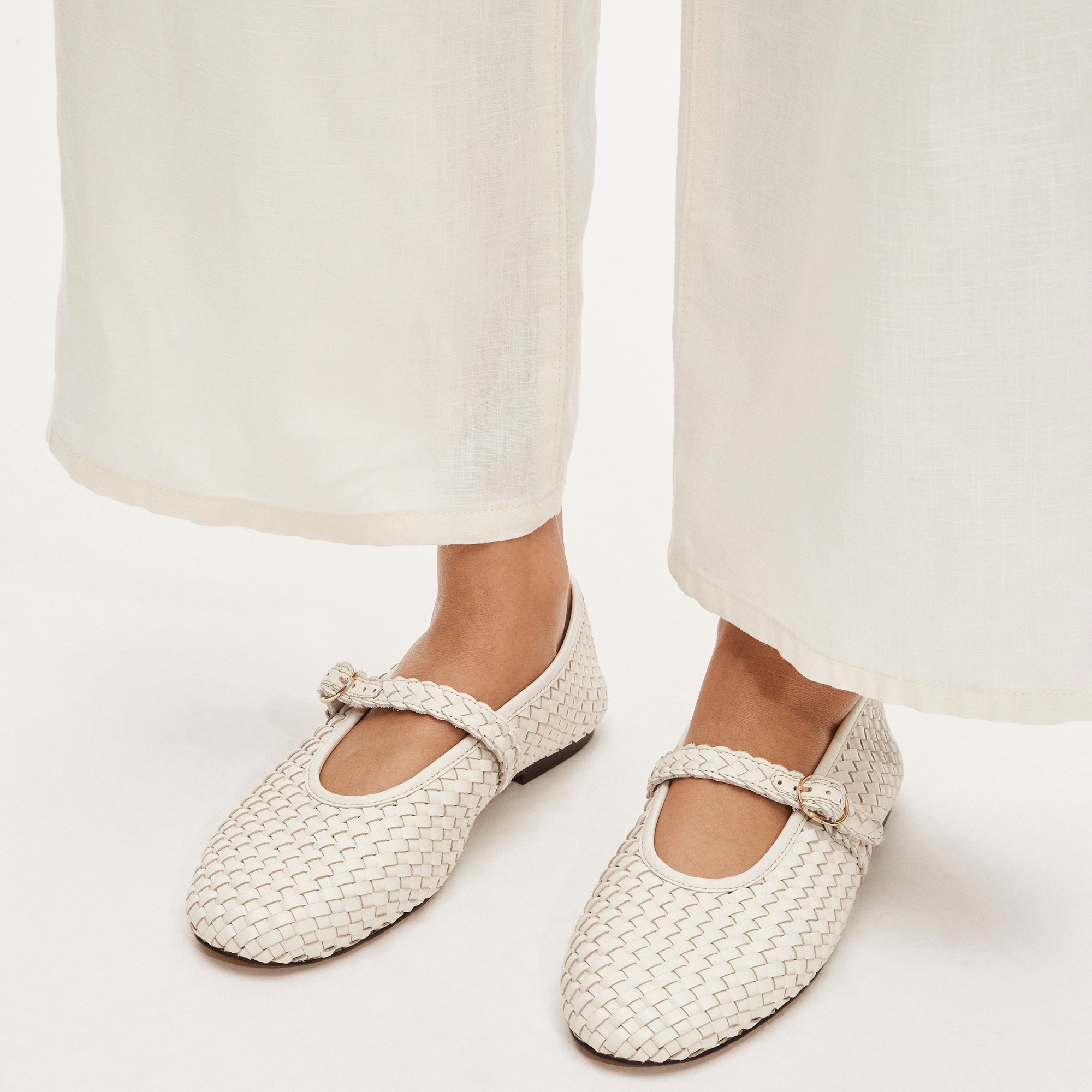 Quinn Square-toe Ballet Flats In Croc-embossed Leather For Women