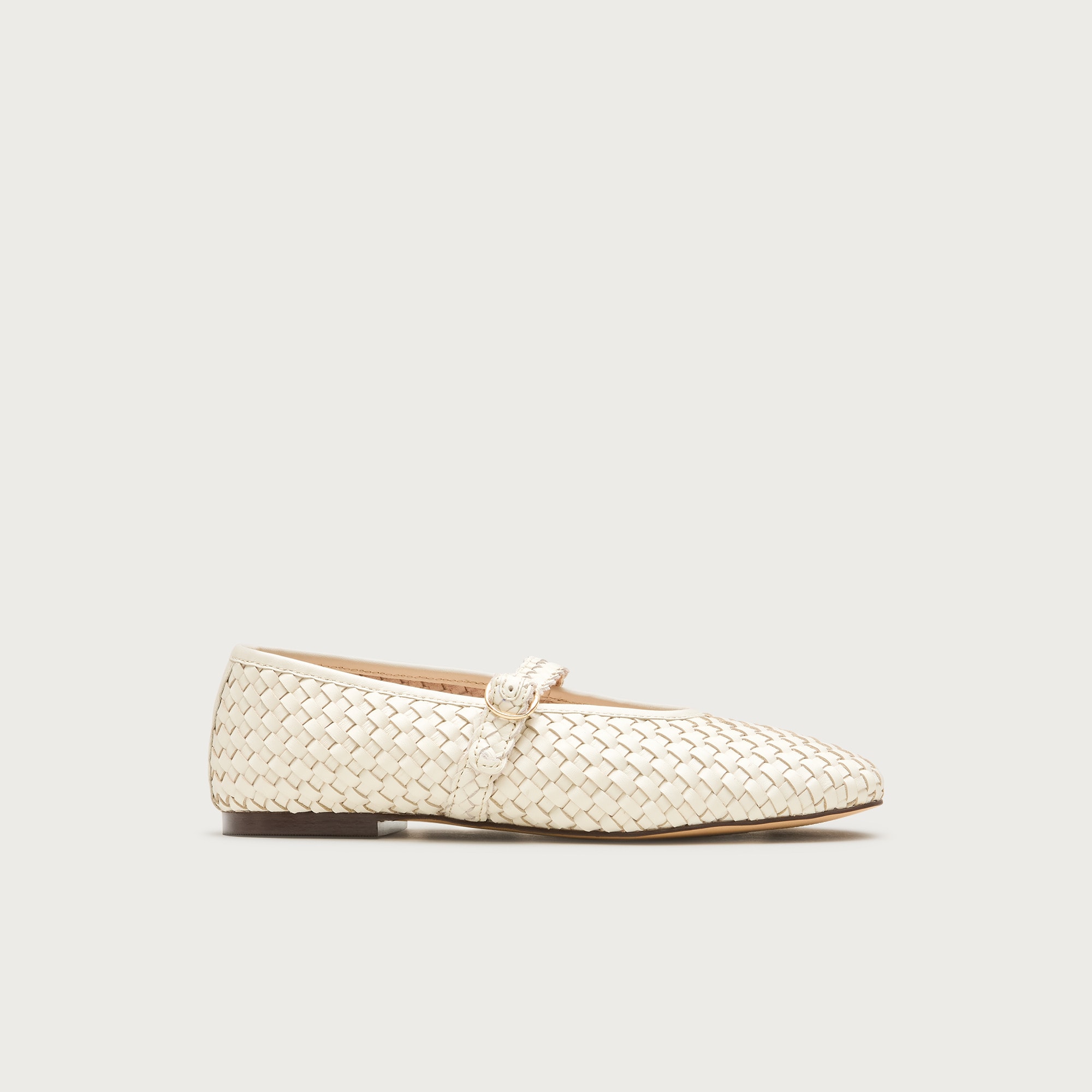 Mary Jane ballet flats in woven leather