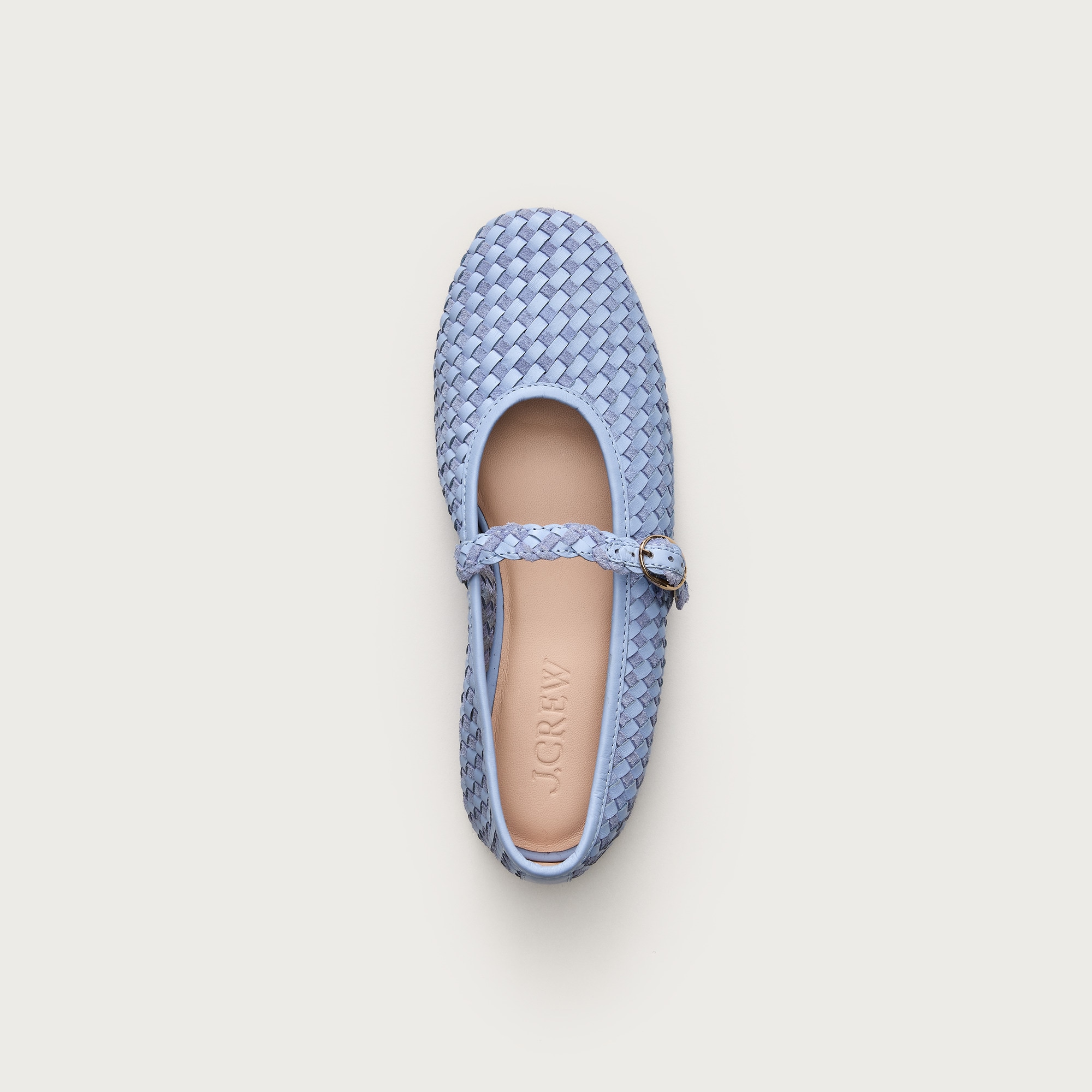 Mary Jane Ballet Flats In Woven Leather And Suede For Women | J.Crew