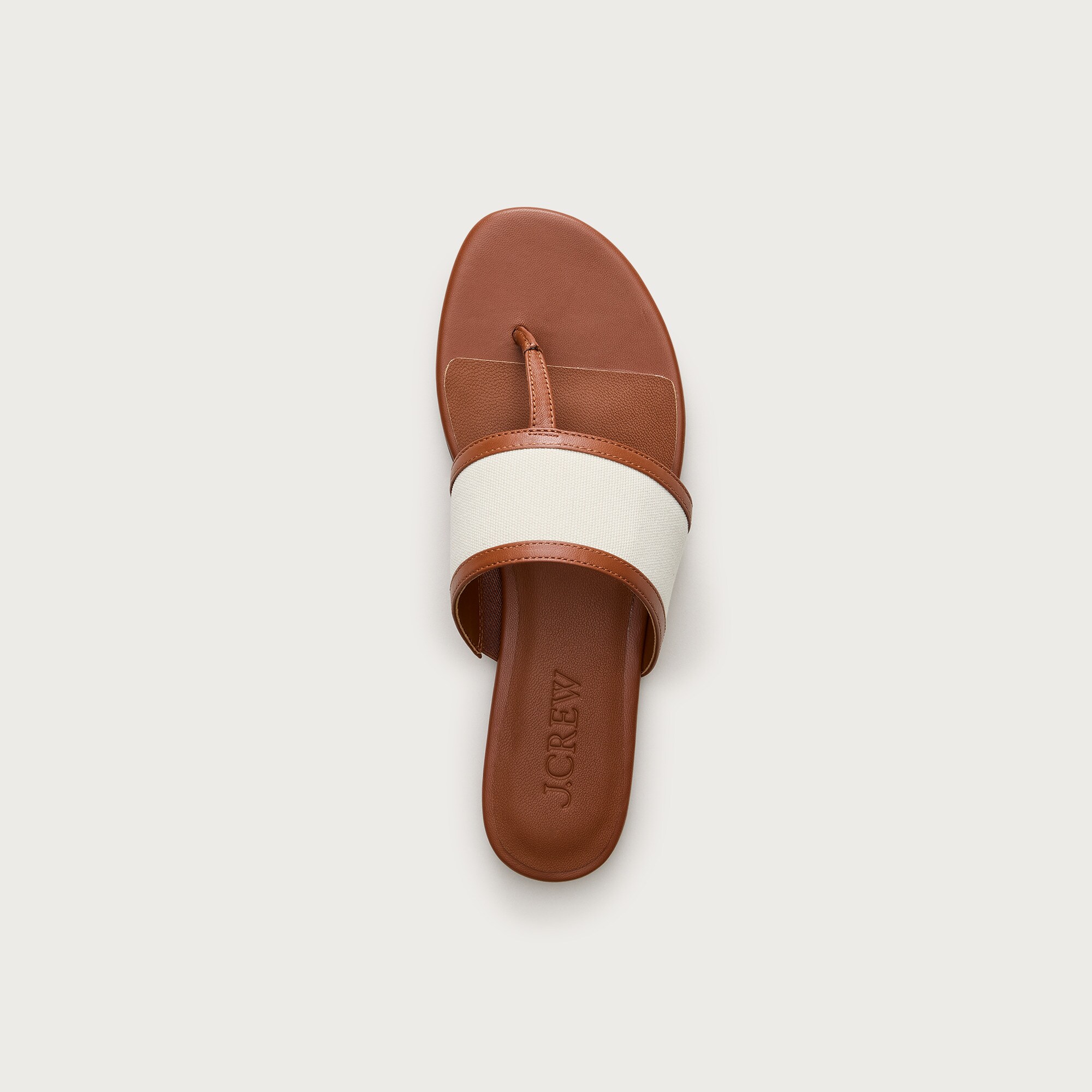 Audrey thong sandals in canvas and leather