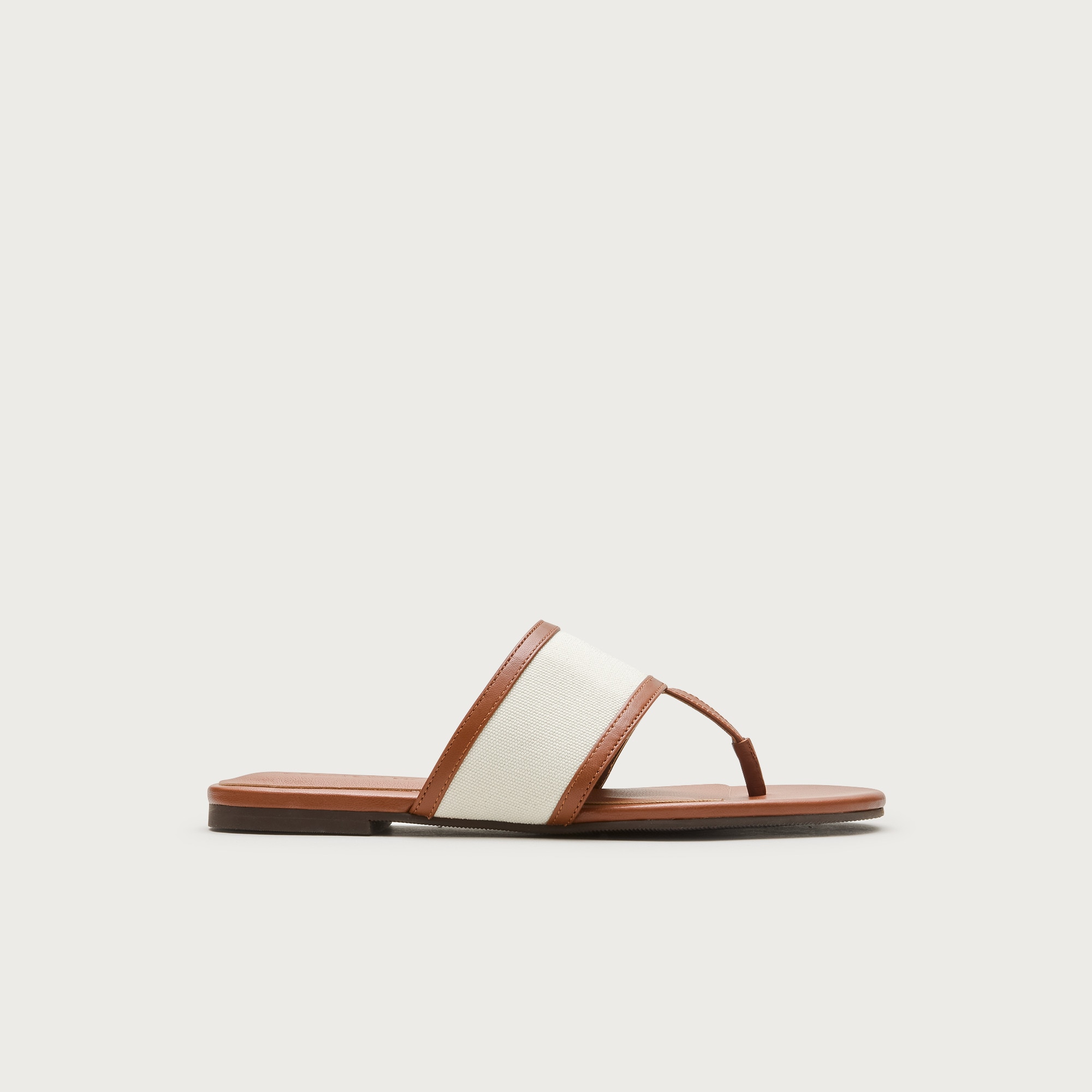 Audrey thong sandals in canvas and leather