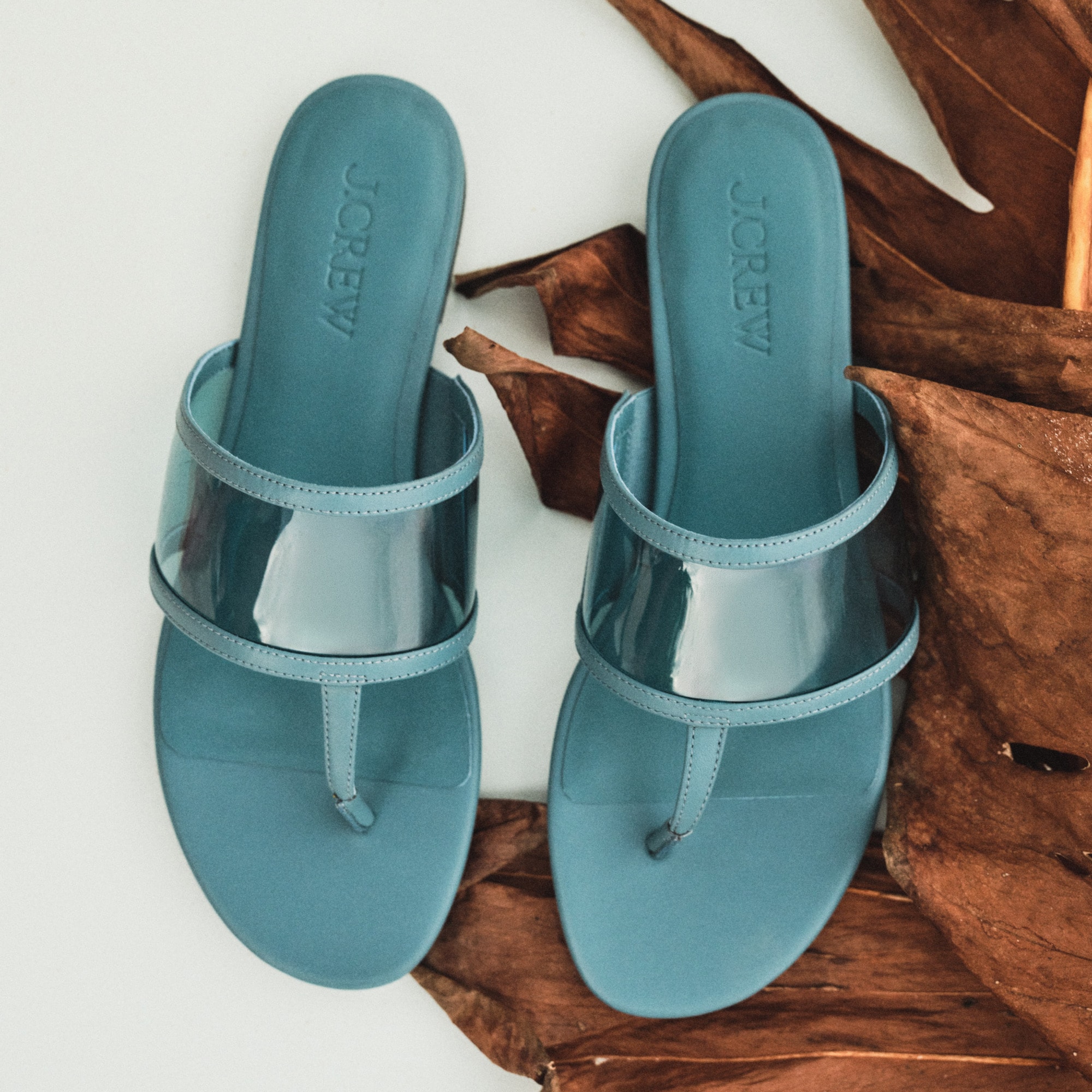 Audrey jelly thong sandals in leather