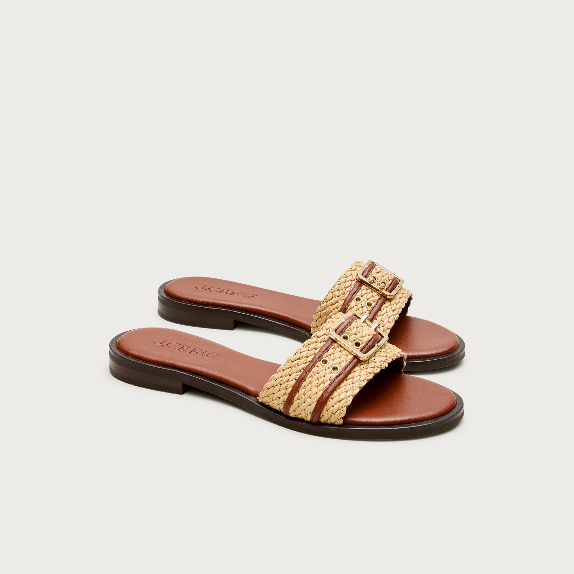 belted woven-strap sandals for women